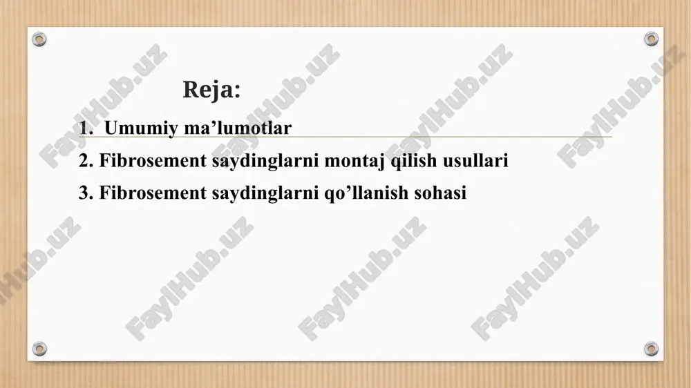 htyenlar orqali yuk ko’taruvchi devorga qotiriladi (rasm). birinchi karkasning gorizontal elementlarini, so’ngra vertikal elemyentlarini o’rnatish kerak bo’ladi. gorizontal romlar orasidagi masofa issiqlikni izolyatsiyalovchi materialning eniga bog’liq bo’ladi. kronshtyeynlar orasidagi masofa quyidagicha bo’ladi: - vertikal bo’yicha - 1000 mm; - gorizontal bo’yicha – 600 mm. fibtosement saydinglarni montaj qilish usullari kronshtyeyn qulflash elementlari kronshtyeyn qulflash elementlari fasad tizimiga karkaslarni qotirishda qo’llaniladini. ularda ikkita anket burchaklari va ankerni mahkamlagich uchun teshiklari mavjud . kronshtyeyn qulflash elementlari po'latdan yasalgan, sovuq yoki issiq usulda ishlov berilgan rux qoplamasi va qo'shimcha poliester qoplamasi bilan qoplamgan bo’ladi. fasad uchun metal kronshtyeyn qulflash elementlari oddiy va kuchaytirilgan bo’lishi mumkin, ularning o’lchami har xil bo’lib, asosan fasad tizimida qo’shimcha elyement sifatida fasadlarni qoplashda ishlatiladi. bundan tashqari bu qulflash elemantlarini xizmat qilish muddatini oshirish uchun polimyer kukun qoplamalar bilan ham qoplanadai. klyaymyer - bu old tomonida burchagi bo'lgan kichik metall plastinka. aynan shu burchak materialni ushlab turadi, u devorga …