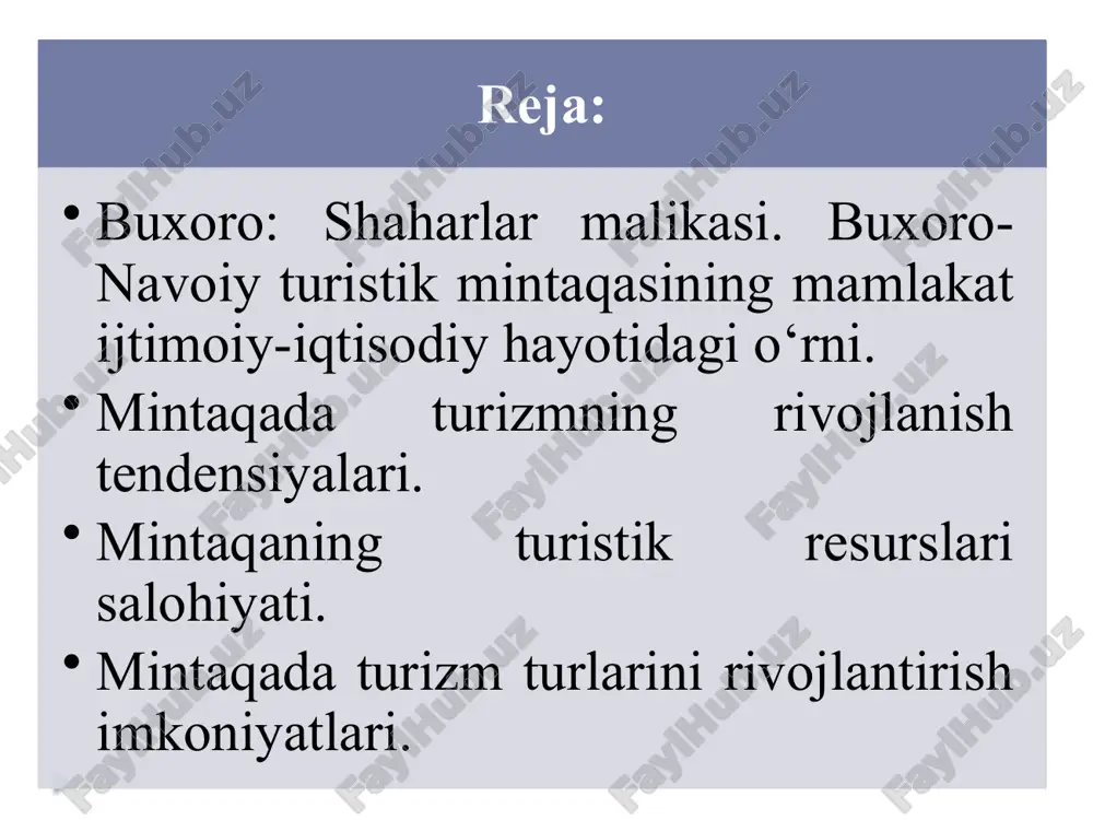 iri ismoil samoniy maqbarasi bo’lib hisoblanadi. u shu kunga qadar juda yaxshi saqlanib, bizga yetib kelgan tarixiy obidalardan biridir. bu bino o’rta asrning ilk davri me’morchiligining eng yaxshi yutuqlarini o’zida mujassamlashtirgan inshoatdir. shaharda bir qator turistik obyektlar borki, ular qatoriga madorixon madrasasi (1566-1567 yillar), abdullaxon madrasasi (1588-1590), xo’ja zayniddin xonaqasi (shayx zayniddin qabri), chashma ayub mavzoleyi (1330-1385 yillar), abdulazizxon madrasasi (1652 yil), chor minor madrasasi (1807 yil), kulba ko’kaldosh madrasasi (1568-1569 yillar), nodir devonbegi madrasasi (1622 yil), sayfiddin buxarzi mavzoleyi (xv-xvi asrlar), buyon kulixon mavzoleyi (1358 yil), magohi attoriy masjidi (xii asr), toki zargaron zargarlik bozori rastlari (xvi asr), toki telpak furushon bosh kiyim (do’ppi) bozori (xvi asr), toki sarrafon mayda-chuydalar (attorlik) bozori (xvi asr), magoki – attaron masjidi (xii asr), labi havuz ansambli (xvi-xvii asrlar), ko’kaldosh madrassasi (1622 yil) ni kiritish mumkin. shu manzilgohlardan biri buxoro xonining yozgi qarorgohi sitorai moxi-xosadir. bu qarorgoh buxoro shahrining shimoliy-sharqiy qismida 4 km …