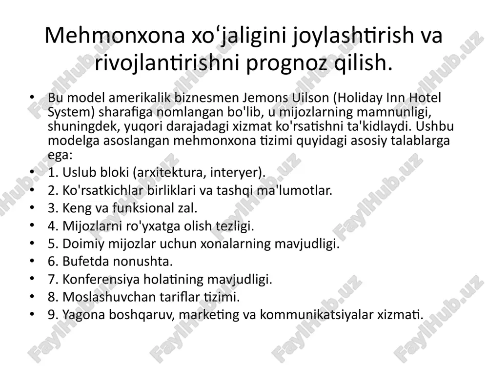 mehmonxona majmuasining rivojlanishini prognozqilish - Page 2
