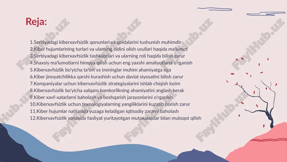 dasturlarni qo'llash zarur. kiber hujumlarining turlari va ularning oldini olish usullari haqida ma'lumot • kiberxavfsizlik asoslari - serbiyada kiberxavfsizlik alhoqasi ko'plab tashkilotlar tomonidan ta'minlanadi. ushbu tashkilotlar kiberhujumlar va ma'lumotlarni yo'qotish xatarlarini kamaytirishga qaratilgan xizmatlar ko'rsatadi. • tashkilotlarning roli - serbiya kiberxavfsizlik tashkilotlari davlat va xususiy sektorda hamkorlikda ishlaydi. ular xavfsizlik va nazoratni oshirish orqali iqtisodiy barqarorlikni ta'minlaydi. • ta'lim va treninglar - ushbu tashkilotlar kiberxavfsizlik bo'yicha ta'lim va treninglar o'tkazadi. bu jarayon xavfsizlikni oshirishning muhim qismidir va xodimlarni xabardor qiladi. • xalqaro aloqalar - serbiya kiberxavfsizlik tashkilotlari xalqaro hamjamiyat bilan hamkorlikni rivojlantiradi. bu orqali yangi kiber tahdidlarga qarshi kurashishda tajribalar almashiladi. serbiyadagi kiberxavfsizlik tashkilotlari va ularning roli haqida bilish zarur • ma'lumotlarni himoya qilishning muhimligi - shaxsiy ma'lumotlarimizni himoya qilish hayotimizda muhim ahamiyatga ega. shaxsiy ma'lumotlar xavfsizlikni ta'minlash va firibgarlikdan saqlanish uchun zarurdir • murakkab parollarni ishlatish - shaxsiy hisoblar uchun murakkab parollar tanlash va ularni muntazam ravishda yangilash xakerlardan …