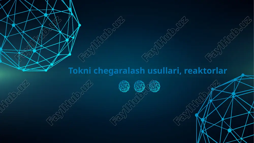 huv, ortiqcha tok yoki boshqa favqulodda holatlarda tarmoqni himoya qilish uchun ishlatiladigan avtomatik uzgichni anglatadi. u elektr oqimini avtomatik ravishda uzadi yoki qayta ulaydi. mazkur sxemada cb qismlari tarmoqning muayyan qismida energiya oqimini boshqarish va himoyalash vazifasini bajaradi. reaktorlar qisqa tutashuv toklarini cheklovchi maxsus texnik vositalarga birinchi navbatda tokni chegaralovchi reaktorlar kiradi.reaktorlar kuchli elektr qurilmalaridagi qisqa tutashuv tokini cheklash uchun xizmat qiladi. agar qisqa tutashuv reaktorlardan keyin boʻlganda shinalardagi kuchlanishni ma`lum darajada ushlab turish imkonini ham beradi. reaktorlar 6–10 kv li elektr tarmoqlarida qoʻllaniladi. ayrim hollarda 35 kv va undan yuqori kuchlanishli qurilmalarida, shuningdek 1000 v dan kichik kuchlanishda ham qoʻllaniladi. reaktor –nomagnit materialdan tayyorlangan oʻzakka ega boʻlmagan induktiv gʻaltakdan iboratdir. shu sababli doimiy induktiv qarshilikka ega, yahni oʻtayotgan tok kattaligiga bogʻliq boʻlmaydi. reaktorning ulanish sxemalari a) xususiy reaktor ulash (oʻzi uchun); b) gruppaviy reaktor; v) sektsiyaviy reaktor. 1) katta quvvatli va ma`lum liniyalar uchun xususiy (oʻz–oʻzi uchun) reaktorlar qoʻllaniladi; …