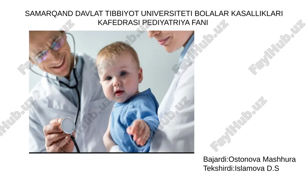 boshqa sabablar me'da va oshqozon jarrohlik amaliyotlaridan keyin, ichak bakteriyalari ortiqchaligida, qandli diabet va boshqalar. 4 2. fermentlar yetishmovchiligi laktoza intoleransi: laktaza fermenti yetishmasligi natijasida sut mahsulotlari hazm qilinmaydi. pankreatik ferment yetishmovchiligi: masalan, surunkali pankreatit yoki kistoz fibroz natijasida. malabsorbsiya sindromi sabablari bolalarda uchraydigan malabsorbsiya sindromining turlari selliak kasalligi buğdoy mahsulotlarini iste'mol qilish natijasida rivojlanadigan immunologik sababli sindrom. laktoz etishmovchiligi sut mahsulotlarini hazm qila olmaslik sabab-li paydo bo'ladigan malabsorbsiya sindro-mi. sistan fibrozi irsiy kasallik bo'lib, ko'p organlarga ta'sir qiladi, jumladan, hazm tizimiga ham. boshqa turlari shvahman kasalligi, galaktoze-miya, me'da va oshqozon jarrohliklari keyin rivojla-nishi mumkin. 5 malbasorbsiya turlari 1. yog‘larning so‘rilishi buzilishi (steatoreya): pankreatik ferment yetishmovchiligi (masalan, kistoz fibroz). yog‘larni hazm qilish uchun safro ajralishining kamayishi (masalan, safro yo‘llari obstruksiyasi). 2. uglevodlarning so‘rilishi buzilishi: laktoza intoleransi (laktaza fermentining kamligi). galaktozemiya yoki fruktozemiya kabi genetik buzilishlar. 3. oqsillarning so‘rilishi buzilishi: enteropatiyalar (masalan, seliakiya yoki allergik enterokolit). 4. aralash malabsorbsiya: kron kasalligi …