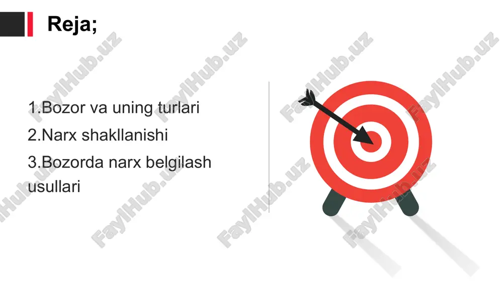 sosiy — erkin, maʼmuriy va aralash tiplari mavjud. erkin narx shakllanishi talab va taklif asosida yuzaga keladi. barcha tovarlar va xizmatlar narxlarining bevosita maʼmuriy belgilanishi maʼmuriy, erkin va maʼmuriy narx shakllanishining turli nisbatlarda qoʻllanilishi aralash narx shakllanishideb yuritiladi. narx shakllanishi jarayoni tovar ishlab chiqaruvchi firmadan boshlanib, bozor narxi oʻrnatilgach, tugallanadi. add your title add your text add your text add your text narx shakllanishining bozor real sharoitiga asoslangan 5 asosiy qoidasi mavjud; harajatlarni qoplash qoidasi — narx darajasi tovarlar sotilganda firmaning tovarlarni ishlab chiqarish va sotish harajatlari toʻla qoplanib, tadbirkorga minimal foydani taʼminlashi kerak. agar bu qoida amal qilmasa, firma zarar koʻradi yoki tadbirkor xech bir daromad olmay oʻz ishini toʻxtatadi. harajatlarni qoplash zarurati narxning eng quyi chegarasini belgilaydi va narxning bundan past boʻlishi iqtisodiyot uchun maqbul emas; foydani maksimallashtirish qoidasi — narx oʻrtacha harajatlardan yuqori qilib belgilanishi, tovar shu narx bilan sotilganda iqtisodiy foyda olinishi kerak. firma oʻz tovariga …