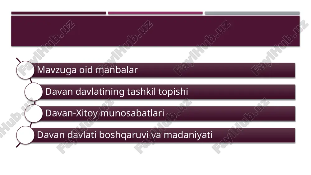 adaniyati keng yoyiladi. aynan mana shu davrda farg‘ona vodiysi orqali o‘tgan buyuk ipak yo‘li tarmoqlari bo‘ylab axsikent, marhamat, qubo, marg‘ilon, bob (pop) kabi ko‘hna shaharlar paydo bo‘ladi. shuning uchun ham mil.avv. ii asrga oid xitoy manbalari farg‘onada 70 ta katta-kichik shaharlar borligi haqida ma’lumot beradi. eng qadimgi yozma manbalar o‘rta osiyodagi ayrim ilk davlat uyushmalari haqida ma’lumotlar bersada, farg‘ona haqida bunday ma’lumotlar uchramaydi. shunga qaramasdan y.a.zadneprovskiy qadimgi farg‘ona (davan) podsholigining mavjud bo‘lganligini taxmin qiladi. a. asqarovning fikricha, mil. avv. i ming yillikning o‘rtalaridan oldingi davrdagi farg‘ona haqida so‘z yuritilganda odatda faqat «chifdom» (voha) shaklidagi qadimgi davlat asoslarining paydo bo‘lishi anglashiladi. olimning fikricha, mana shu holatni hisobga olib farg‘onada davlatchilik, aftidan, mil. avv v-iv asrlarda paydo bo‘lgan bo‘lishi mumkin. a. asqarovning bu xulosasi ikkita tarixiy dalilga asoslangan. birinchisi, aynan mana shu davrga oid arxeologik topilmalar (sho‘rabashot madaniyati) ishlab chiqarish kuchlarining rivojlanganligi (mahsulot ishlab chiqarish va savdo sotiqning o‘sishi) haqidagi taxminlarni ilgari …
