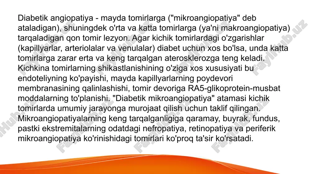 shimcha ravishda, jarayonga asab va katta arteriyalar va tomirlar kiradi. shu sababli, oyoq terisining rangi oqarib ketishi yoki binafsha, siyanotik rangga aylanishi mumkin. shaxsiy gigiena qoidalariga rioya qilmaslik, qoida tariqasida, vaziyatni yomonlashtiradi va yuqumli lezyon rivojlanishiga turtki bo'ladi. oyoqlaringizni toza va quruq holda saqlash diabet kasalligi uchun turmush tarzining asosiy qoidalaridan biridir. ko'pgina tibbiy markazlarda "diabetik oyoqli shkaflar" mavjud bo'lib, unda bemor oyoqlarning sezgirligini tekshiradi va ularning umumiy holatini baholaydi. retinopatiyaning dastlabki bosqichlarida deyarli o'zini sezmaydi, garchi oftalmolog tomonidan tekshirilganda bunday bemorda allaqachon o'zgarishlar bo'lishi mumkin. ko'pincha bemorlar bunday namoyonlarni charchoq bilan izohlashadi va ularga alohida ahamiyat bermaydilar. dastlab, ko'zlar oldida kichik "pashshalar" yoki uchqunlar paydo bo'lishi mumkin, ammo ko'rish keskinligi, odatda, zarar ko'rmaydi. keyin odam kompyuterda ishlash, o'qish va yozish qiyinlashayotganini payqadi (ko'zlari juda charchagan va ko'rish ravshanligi pasayadi). belgilari retinaning yomonlashishi bilan yomonlashadi va agar siz o'z vaqtida shifokor bilan maslahatlashmasangiz, ko'rlik xavfi ortadi. nefropatiyani rivojlanishining boshida shubha …