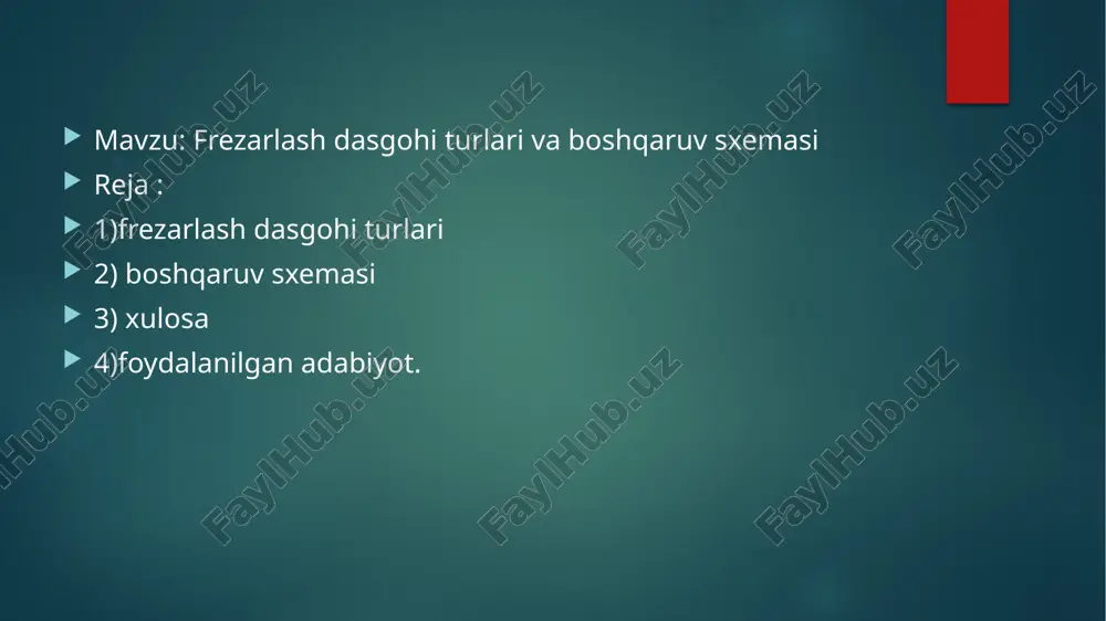 r va koʻpshpindelliboʻladi. karusel frezalash stanogi quyma, bolgʻalangan va shtamplangan zagotovkalarga torets frezalari bilan ishlov berish uchun xizmat kiladi. b a rabanli frezalash stanogi ayni paytda zagotovkaning ikki torets yuzasini frezalash, ariqchalar ochish uchun moʻljallangan. sanoatda dastur bilan boshqariluvchi turli frezalash stanogi lari qoʻllaniladi. yogʻoch ishlash frezalash stanogida freza mahkamlanadigan aylanuvchi vertikal shpindel mavjud. undan zagotovkalarni kesib ishlashda foydalaniladi. oddiy, karusel (bir va ikki shpindelli) va andaza bilan ishlaydigan xillari bor. freze mashinasining umumiy tuzilishi har bir turdagi frezalash mashinasi o'ziga xos dizayn nuanslariga ega, ammo ularning umumiy tuzilishi o'xshash. siz eng muhim funktsiyalarni ta'minlaydigan eng muhim komponentlar va mexanizmlarni ajratib ko'rsatishingiz mumkin. freze mashinasi diagrammasi ko'pgina frezalash mashinalari birlashtirilgan dizaynga ega. ular universal kinematik sxemadan foydalanadilar. aylanish harakati etarli quvvatga ega asenkron elektr motor bilan ta'minlanadi. tork milga yarim qattiq mufta orqali zanjirli uzatma orqali uzatiladi. keyinchalik, vites qutisi, shu jumladan 8 tagacha vites qutisi taqdim etiladi. bu sizga …