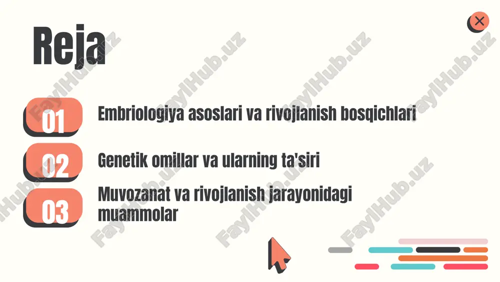 n fertilizatsiya deb ataladi va unda genetik materialning birlashishi amalga oshadi. zigot shakllanishi, tuxumdan spermatozoidga o'tishdan boshlab, 24 soat ichida sodir bo'ladi. zigotning rivojlanishi embryologiyada muhim ahamiyatga ega, chunki bu jarayon yangi organizmning asosini tashkil etadi. zigotning dastlabki rivojlanish bosqichlariga blastula va gastrula bosqichlari kiradi. blastula bosqichida zigot ko'p hujayralarga bo'linadi va bo'linish jarayoni davomida blastomera deb ataluvchi yangi hujayralar hosil bo'ladi. gastrula bosqichida esa, hujayralar maxsus qatlamlarga ajraladi va bu, keyinchalik organlar va tizimlarning rivojlanishiga asos bo'ladi. ushbu bosqichlar, shuningdek, organizmning morfologik va funksional tuzilishining shakllanishida muhim rol o'ynaydi. zigotning shakllanish jarayonida asosiy voqealar: 1) fertilizatsiya, 2) zigotning bo'linishi (mitoz), 3) blastula va gastrula bosqichlariga o'tish. ushbu jarayonlar embrional rivojlanishning asosiy poydevorini tashkil etadi va organizmning kelajakdagi rivojlanishi uchun muhimdir. zigot rivojlanishi, shuningdek, genetik kasalliklar va patologiyalarning oldini olishda ham muhim rol o'ynaydi. blastotsista va uning roli blastotsista — embrion rivojlanishining muhim bosqichi bo'lib, bu jarayon zigotning rivojlanishi davomida …
