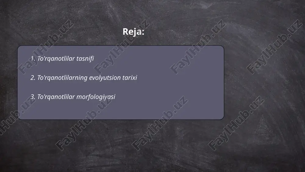 ida ikki juft murakkab ko'z va uzun anthene mavjud. ko'krak qismida uch juft oyoq va ikki juft qanot joylashgan. qanotlarining tuzilishi qo'zg'aluvchan, shumol qilingan yig'ildiq shaklida. qorin qismida ozuqa qabul qilish va ko'payish organlari joylashgan. to'rqanotlilar rang-barang kanotlari, masalan, kapalak va kuya turlari bilan ajralib turadi. dunyoda 160 mingdan ortiq to'rqanotlilar turi mavjud bo'lib, ular asosan tropik va subtropik mintaqalarda yashaydi. ... t.me/slaydai_bot 4. to'rqanotlilarning yashash muhiti to'rqanotlilar asosan tropik va subtropik mintaqalarda yashaydi. ularning yashash muhitlari o'rmonlar, savannalar va botqoqliklarni o'z ichiga oladi. ko'pincha daryolar, ko'llar va botqoqliklar yaqinida bo'lib, suv mavjudligi ularga oziq-ovqat topishda yordam beradi. tog'li hududlarda 1000 metrgacha bo'lgan balandliklarda ham uchraydi. bir necha yuzdan ortiq to'rqanotlilar turi mavjud bo'lib, ular janubi-sharqiy osiyo va afrikaning turli qismlarida keng tarqalgan. iqlim o'zgarishlari va inson faoliyati tufayli ularning yashash muhitlariga xavf tug'ilmoqda, bu esa biologik xilma-xillikka ta'sir qilishi mumkin. ... t.me/slaydai_bot to'rqanotlilar asosan o'simliklar, urug'lar va hasharotlar bilan …