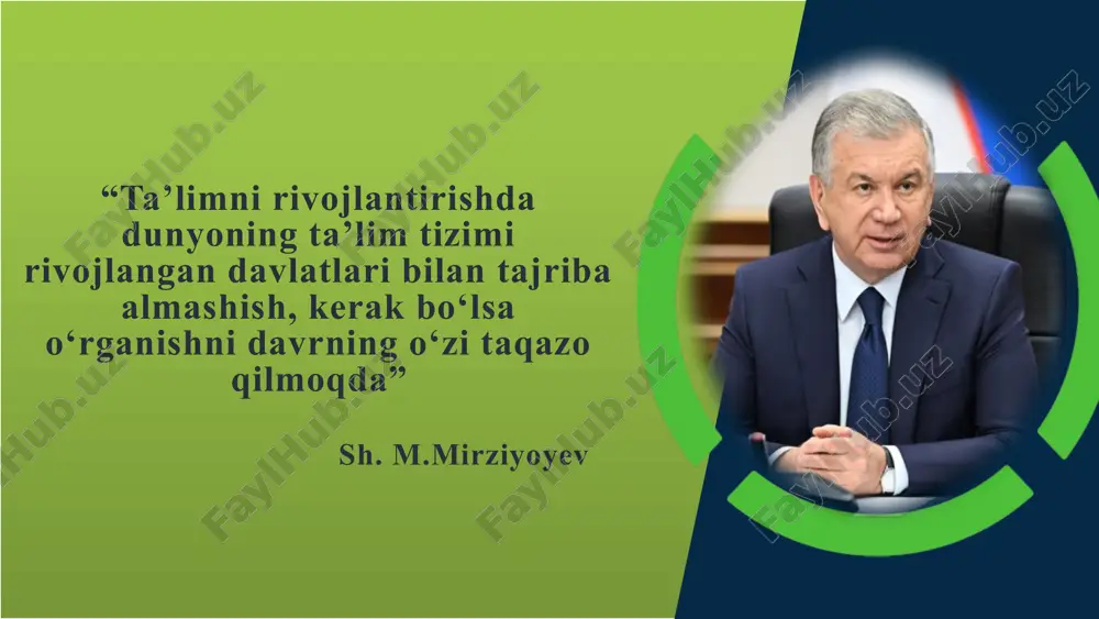 i tashkil qilish yo‘nalish va ko‘rsatmalarni belgilash 1 2 3 4 doimiy ma’naviy rag‘batlantirish choralarini ko‘rish fr 7 mavzu yuzasidan xorijiy davlatlar tajribalari aqshda maktablarning tegishli hamkor tashkilotlar bilan aloqalarini shtatlardagi ta’lim departamentlari belgilab beradi va ijrosini o‘z nazoratlari ostiga oladilar yaponiya-maktablarida hamkor tashkilotlar bilan aloqalar mamlakatdagi xavfsizlik organlari va oliy ta’lim muassasalarining chorak oxirida maktabga o‘zlari tashrif buyurib o‘quvchining shaxsiy yoki ta’limiy faoliyatiga hech qanday tahdid yo‘qligini aniqlashi va universitet vakillarining beradigan motivasiyalar orqali olib boriladi avstraliya – maktablarning tegishli tashkilotlar bilan aloqalari davlat tomonidan tartibga solinib mazkur jarayon jamoatchilik tashkilotlari tomonidan yarim yillik oxirida tahlil qilinadi va xulosalar nazorat organiga yuborilar ekan t/r amaldagi holat o‘zbekistonda amaldagi holat xorijda takliflar 1 ota-onalar majlisiga asosan onalar tashrif buyurishadi hamda hamkor tashkilotlar amalda tashrif buyurishmaydi xorijda ota-onalar va biriktirilgan tashkilotlar o‘quvchilar taqdiriga birday mas’ul ekanligi davlat tomonidan qattiq nazorat olingan maktab va uning ta’lim xizmatlariga qiziqishini orttiruvchi turli xil axborot …