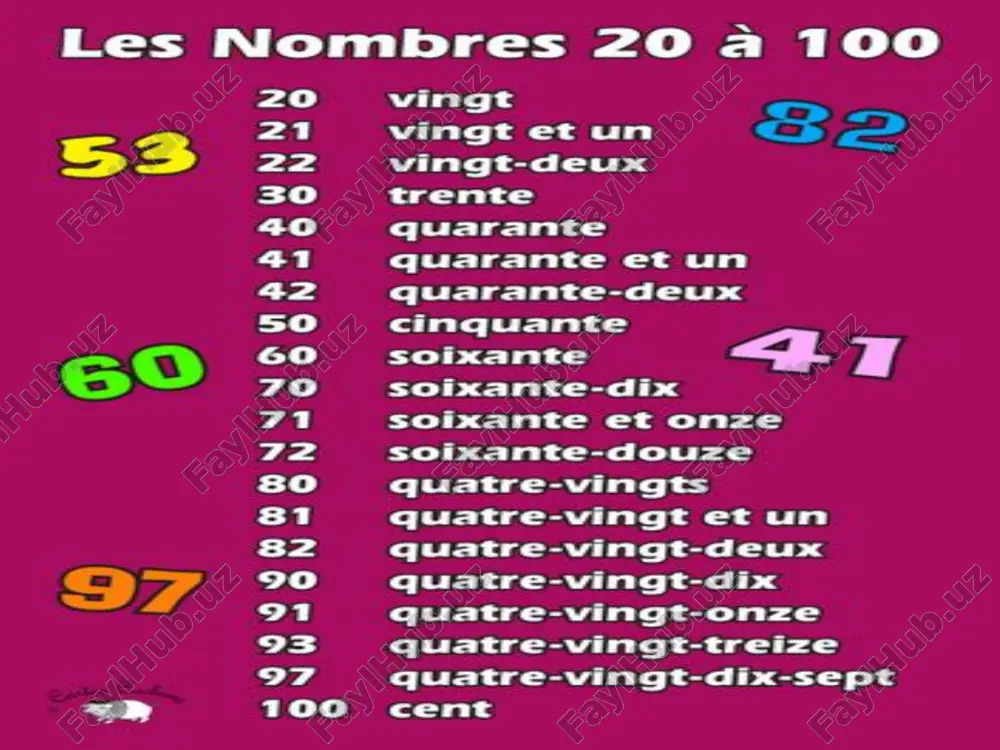 les nombres, 0-20 va 20-100 - Page 2