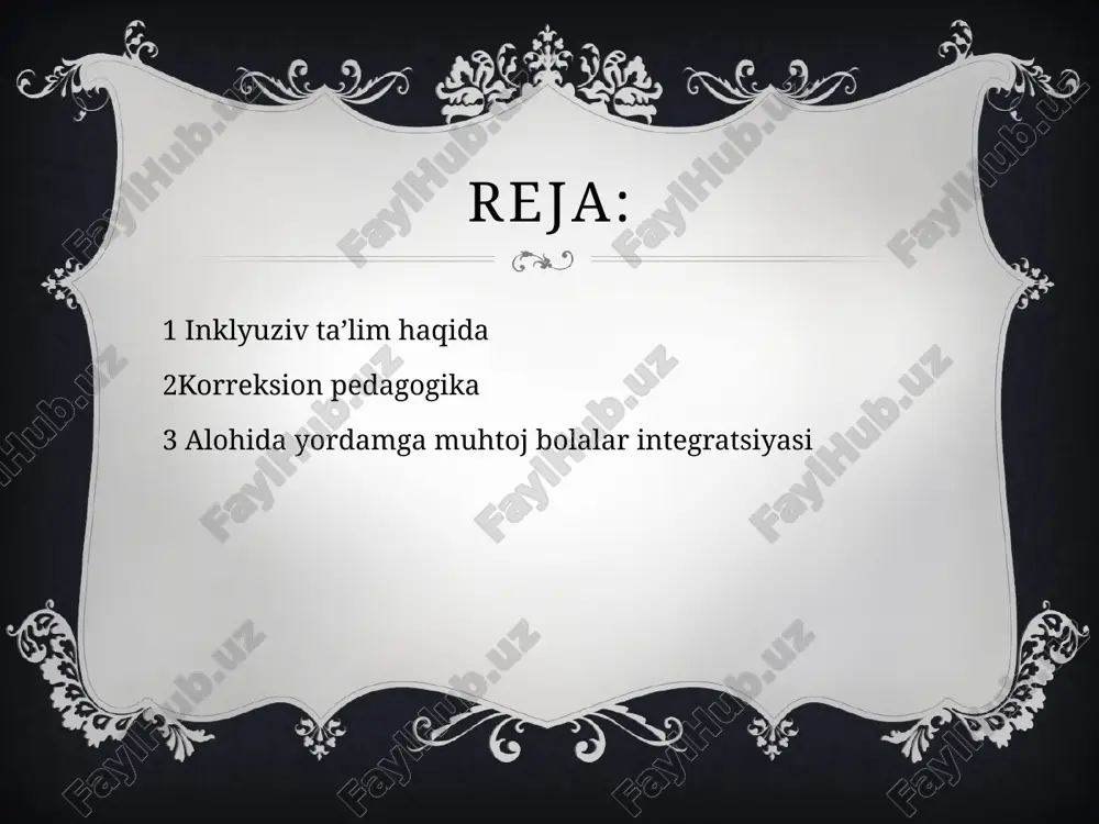 ptatsion –diagnostic korreksion integratsion bosqichlari birinchi bosqichda bola shaxsining rivojlanishiga tashxis qo‘yiladi, va u bilan reabilitatsion imkoniyati va eng maqbul korreksion – tarbiyaviy ishlari aniqlanadi. ikkinchi bosqichda bola bilan reabilitatsiya tadbirlari tashkil etiladi va o‘tkaziladi, hamda ota onasi yoki tarbiyachi reabilitatsion texnologiyalarga o‘qitiladi. uchinchi bosqichda ijtimoiy jamiyatda bolani integratsiyalash yollari aniqlanadi va ma’lum davr orasida jami kompleks reabilitatsiya olib boriladi. korreksion pedagogika korreksion pedagogika - jismoniy yoki ruhiy rivojlanishida kamchiliklari bor bolalarning rivojlanishidagi xususiyatlarini o‘rganadigan, ularning ta’lim-tarbiyasi bilan shug‘ullanadigan fandir. korreksiya so‘zi lotincha-tuzatish, bartaraf etish degan so‘zlardan olingan korreksion pedagogika fanida alohida yordamga muhtoj bolalarning toifalari : eshitish kamchiliklariga ega bolgan bolalar (kar, zaif eshituvchi bolalar’, kech kar bo‘lib qolgan bolalar); ko‘rish qobiliyati zaif (ko‘r, zaif ko‘ruvchi bolalar); aqli zaif bolalar; og‘ir nutqiy nuqsonlari bor bolalar; harakat-tayanch a’zolarida kamchiliklari bo‘lgan bolalar; ruhiy rivojlanishi orqada qolgan bolalar. rivojlanishida murakkab ko‘p nuqsonli bolalar; autizm sindromli bolalar. polzovatel windows (pw) - alohida yordam …
