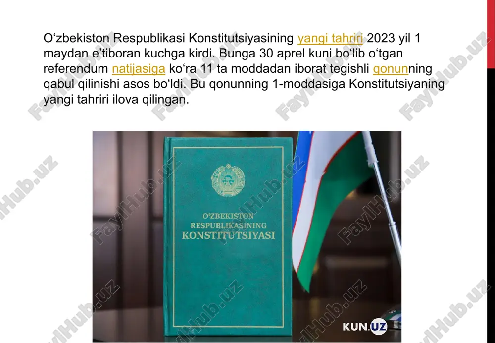 o‘zbekiston respublikasi inson huquqlari bo‘yicha 80 dan ortiq xalqaro hujjatlarga, jumladan birlashgan millatlar tashkilotining (keyingi o‘rinlarda — bmt) 6 ta asosiy shartnomasi va 4 ta fakultativ protokoliga qo‘shilgan bo‘lib, ularning amalga oshirilishi yuzasidan bmtning inson huquqlari bo‘yicha kengashi va shartnomaviy qo‘mitalariga muntazam ravishda milliy ma’ruzalarni taqdim etib kelmoqda. bundan tashqari, milliy qonunchilikni inson huquqlari sohasidagi xalqaro-huquqiy standartlar bilan uyg‘unlashtirish bo‘yicha amaliy chora-tadbirlar ko‘rilmoqda. shu bilan birga, inson huquqlari sohasida uzoq muddatli strategiyaning qabul qilinishi ushbu sohada davlat siyosatining samarali amalga oshirilishiga, inson huquqlari va erkinliklariga hurmat munosabati shakllanishiga, mamlakatning xalqaro maydondagi obro‘si yanada mustahkamlanishiga, shu jumladan o‘zbekiston respublikasining iqtisodiy va siyosiy-huquqiy reyting hamda indekslardagi mavqeyi yaxshilanishiga xizmat qiladi. inson huquqlari va erkinliklarini himoya qilish mexanizmini yanada takomillashtirish, 2017 — 2021-yillarda o‘zbekiston respublikasini rivojlantirishning beshta ustuvor yo‘nalishi bo‘yicha harakatlar strategiyasi ijrosini ta’minlash, shuningdek, o‘zbekiston respublikasi prezidentining 2020-yil 24-yanvardagi oliy majlisga murojaatnomasida belgilangan vazifalarni samarali va o‘z vaqtida amalga oshirish maqsadida: 1. …
