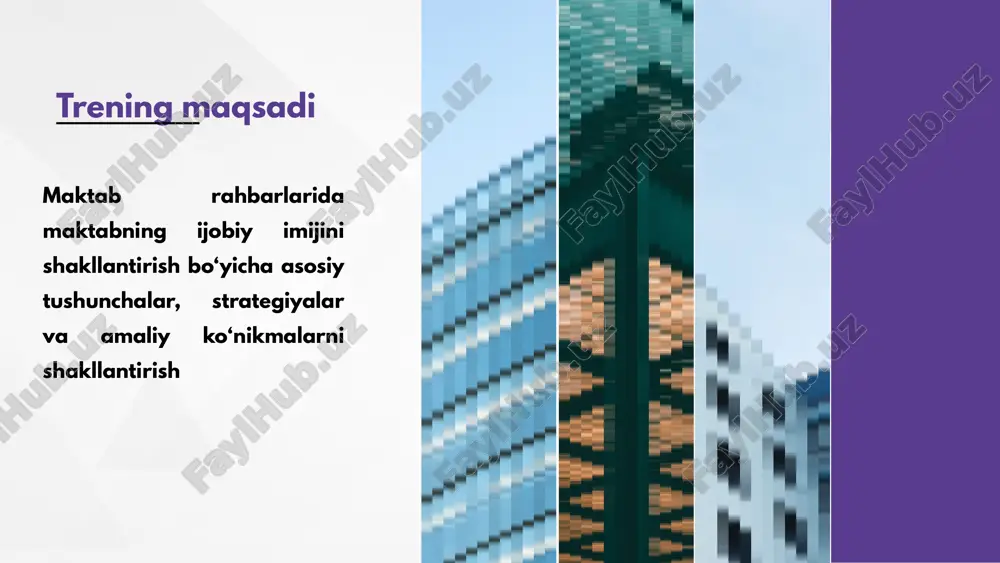 lashda asosiy yo‘nalishlar ta’lim sifati ommaviy axborot vositalari bilan aloqalar tashqi ko‘rinish va infratuzilma amaliy topshiriq ota-onalar bilan muloqot ijtimoiy tarmoq uchun kichik post yoki reklama yozing amaliy topshiriq bugun darsdan o‘rgangan eng muhim bilim va ko‘nikmalarni baham ko‘ramiz trening bo‘yicha fikr-mulohazalaringiz e’tibot va faollik uchun tashakkur image1.jpeg image2.png image3.svg image4.jpeg image5.png image6.png image7.png image8.jpeg image9.jpeg image10.png image11.svg image12.jpeg image13.jpeg image14.png image15.svg image16.jpeg image17.png image18.jpeg image19.jpeg image20.jpeg /docprops/thumbnail.jpeg