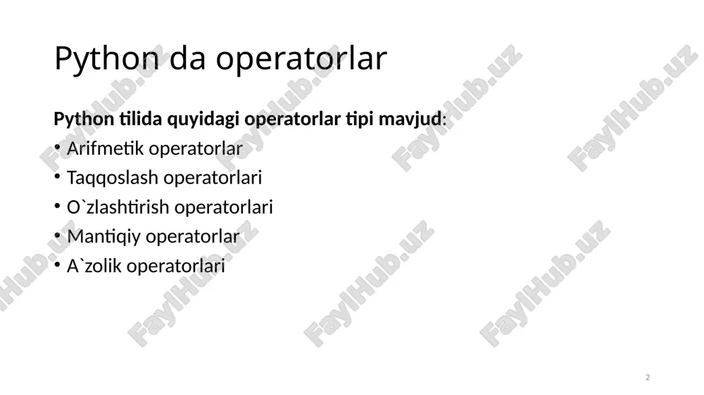python operatorlari - Page 2
