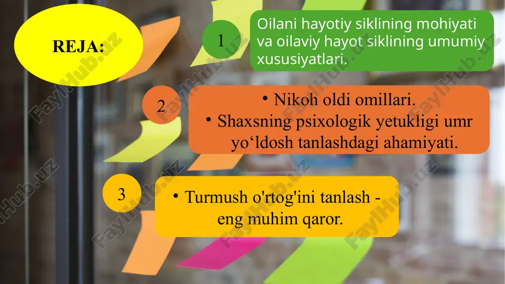 qib, bu maskandagi hayot maromini bola rivojlanishining bosqichlari bilan bogʻlaydi. shunga koʻra, quyidagi bosqichlar farqlanadi: 1-bosqich. aksariyat olimlar oiladagi hayot sikli ikki yoshning muddatga ahdu-paymon qilib nikohga kirishga qaror qilgai onlaridanoq boshlanishini taʻkidlaydilar. boshqa mualliflarning fikricha, oilaning bolangʻich nuqtasi ikki shaxs rasman nikohga kirgan vaqt, koʻpchilikning guvohligida oʻtkazilgan tantanalar bilan izohlanadi. 2-bosqich. ikki yoshning intim qovushishi oqibatida zurriyodning paydo boʻlishi. satirning fikricha zurriyodning paydo boʻlishi, tugʻilishi er va xotinniig asl munosabatlarini sinovdan oʻtkazadi va ular oʻzilariga xos yangicha munosabatlar davrini boshdan kechira boshlaydilar. 3-bosqich. bola oiladan tashqaridagi ijgimoiy institutlar - maktabgacha talim muassasalari, ayniqsa, uzluksiz taʻlimning boshlangich oʻchogʻi hisoblangan maktabga bora boshlaydi. maktab shunday maskanki, u yerda har bir bolaning qay darajada va qanday ijtimoiylashgani sinovdan oʻtadi. chunki u endi nafaqat oʻzi tengqur bolalar bilan, balki kattalar, begonalar, koʻchadagi turli toifadagi insonlar bilan muloqotga kirisha boshlaydi. 4-bosqich. bola oʻsmirlik davriga qadam bosganda, u ota-onasidan mustaqillikni, hadeb taʻqib qilavermaslikni daʻvo qila …
