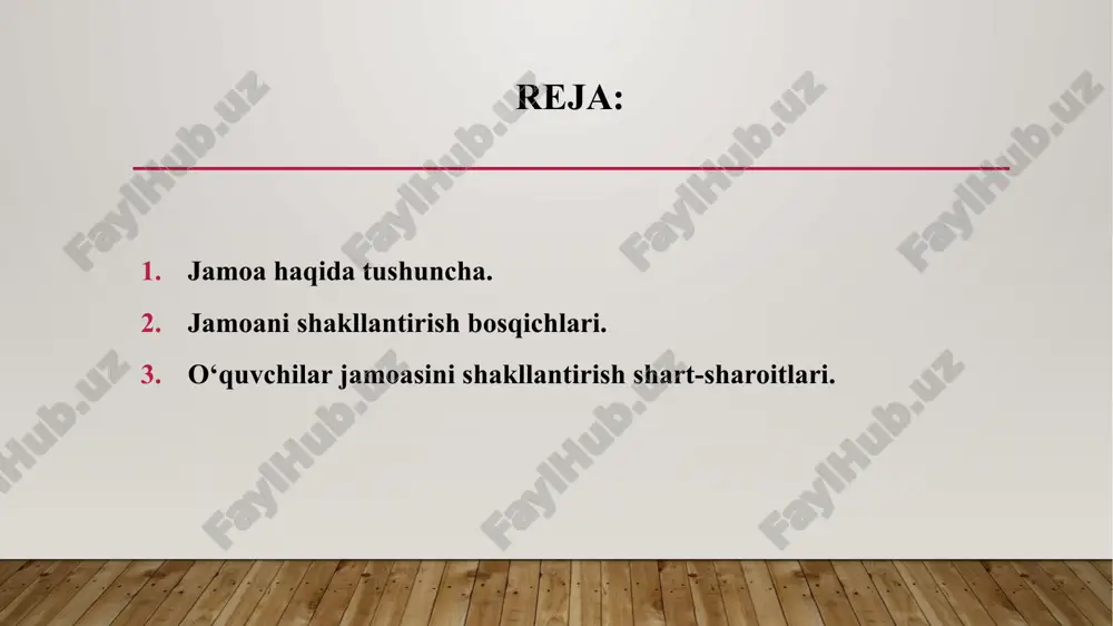 ak. jamoa a’zolari birgalikdagi faoliyat natijalari uchun yuqori shaxsiy javobgarlikni his qilishlari bilan ajralib turishadi. majburiy mas’uliyatli munosabatning yo‘lga qo‘yiiishi. jamoa a’zolari orasida faqatgina yagona maqsad va faoliyat emas, ulaming g‘am-qayg‘ularining aloqador birligi aks etuvchi maxsus munosabatlar yuzaga keladi. saylangau umumiy rahbariy organga egalik. jamoada demokratik munosabatlar o‘matiladi. jamoani boshqarish organlari jamoaning obro‘li a’zolarini to‘g‘ridan-to‘g‘ri, ochiq saylab olish asosida shakllantiriladi. mazkur aytilgan belgilaridan tashqari jamoa boshqa muhim o‘ziga xosliklari bilan ham farqlanadi. bu jamoa ichki muhitida aks etuvchi o‘ziga xoslik, psixologik iqlim, jamoa a’zolari orasidagi rnunosabatlarda ko‘rinadi. maktab jamoasi tarkibida eng barqaror bo‘g‘in - bu muayyan sinflar negizida shakllangan jamoalar sanaladi. sinf jamoasi tarkibida o‘quvchilar tomonidan amalga oshiriluvchi asosiy faoliyat o‘qish faoliyati sanaladi. aynan sinf jamoasida shaxslararo aloqa va munosabatlar tarkib topadi. shuningdek, sinflar jamoalari negizida maktab jamoasi shakllanadi. yuqoridagi jamoaning o‘ziga xos belgilaridan kelib chiqib, shunday xulosa chiqarish mumkin. o'quvchilar jamoasi - bu ijtimoiy ahamiyatga ega yagona maqsadni ko‘zda …
