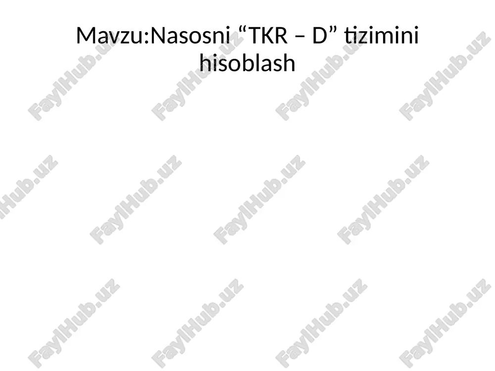 i mumkin /=10.386/0,82=12,665 kvt matorning quvvati asosida pm quvvatdan kelib chiqib dvigatel tanlaymiz. tanlangan dvigatel parametrlari tipi aip160s4 quvvati p=15 kvt nominal aylanish tezligi n=1500 ayl/min nominal toki i=30 a f.i.k=89,4 % nominal momenti98,116 nm inersiya momenti j=0.06kg elektr dvigateli 15 kvt, 1500 ayl/min – air160s4 tkr – ad tizimli eyni funksional sxemasi: vs1–v10 – tiristorlar; bu – boshqarish bloke; m – asinxron dvigatel; br – taxogenerator; r2d – qoshimcha qashilik; uy va uz – boshqarish va topshiriq kuchlanishlari. tiristorlar ochilish burchagi orqali o‘tadigan kuchlanish miqdori quyidagicha aniqlanadi. bu yerda:-maksimal fazaviy kuchlanish 150 120 90 60 30 0 u 37,44 97,28 155,5 197,25 216,7 220 i 5,1 13.26 21.2 26,89 29,55 30 aniqlagan momentlarimizdan foydalanib asinxron dvigatelni tristor ochilish burshakni oʻzgarishiga qarab momentning o‘zgarish grafigi. asinxron dvigatelni tristor ochilish burshakni oʻzgarishiga qarab momentning o‘zgarish grafigi. xulosa tkr–d tizimi — bu elektr yuritma orqali boshqariladigan nasos uskunasining optimal ishlashini ta'minlovchi avtomatlashtirilgan …