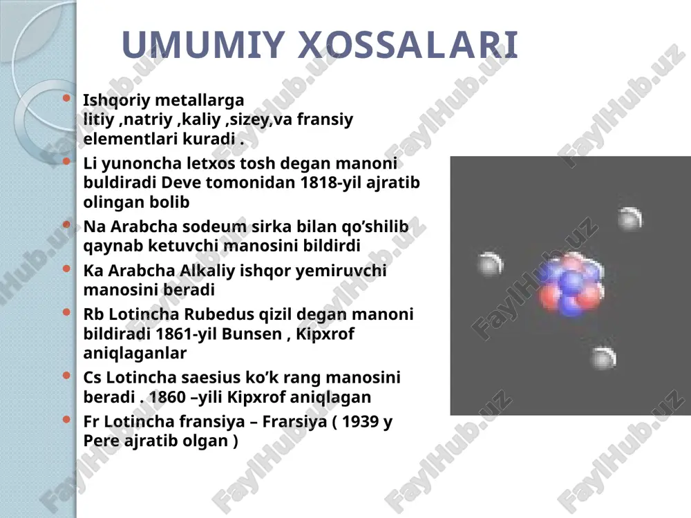 a nacl-oq kubsimon,kristall modda. fizik xossalari fizik xossalari kaliy-oq kumushsimon metall, yumshoq, pichoq bilan kesiladi k2o-oq modda,suvda yaxshi eriydi,gigroskopik, kuchli asosli oksid. koh-oq gigroskopik modda suvda yaxshi eriydi. k2co3-o’ziga suvni yutish qobilyatiga ega modda. 8 audio1.wav image2.png image3.jpeg image4.png image5.png image6.png image7.png image8.png image9.gif /docprops/thumbnail.jpeg
