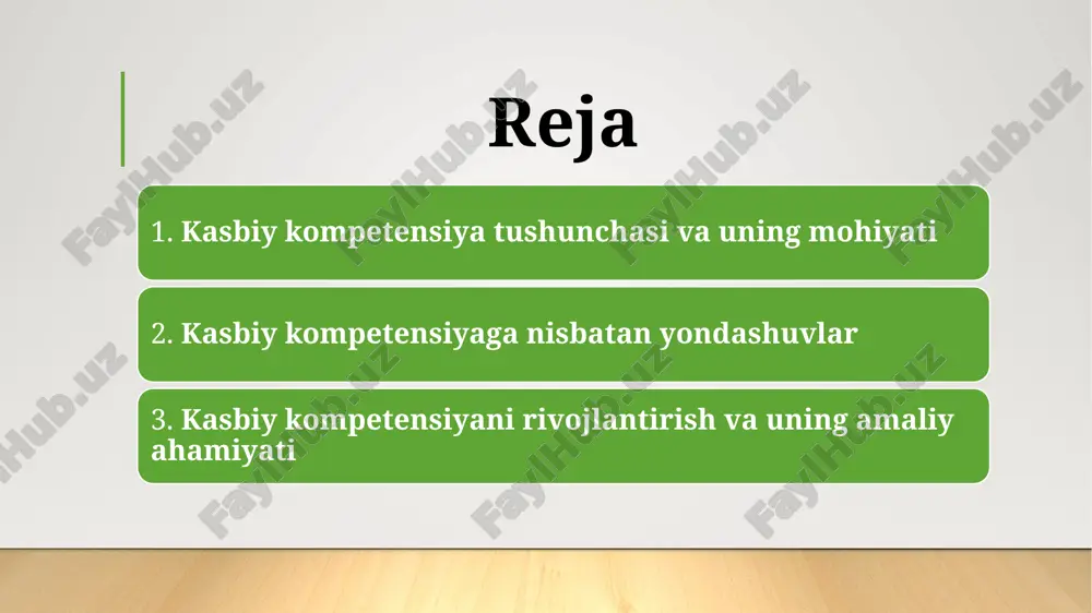 shi, mutaxassisning yuqori raqobatbardoshligini ta’minlaydi. bu, o‘z navbatida, ish joylarida yuqori ish haqi olish imkoniyatlarini, shuningdek, professional o‘sishni ta’minlaydi. kasbiy kompetensiyaning rivojlanishiga ta’sir etuvchi bir nechta muhim omillar mavjud: ta’lim va o‘qitish metodlari: kasbiy kompetensiya o‘qitishning innovatsion metodlari, masalan, amaliy mashg‘ulotlar, simulyatsiyalar, guruh ishlari va boshqa interaktiv o‘quv usullarini qo‘llash orqali rivojlanadi. amaliy tajriba: kasbiy ko‘nikmalarni o‘zlashtirishda tajriba o‘tkazishning muhim ahamiyati bor. o‘quvchilar va talabalar amaliyotda qatnashib, real ish sharoitlarini tajriba qilgan holda ko‘proq bilim oladilar. texnologiyalar: zamonaviy texnologiyalarni o‘rganish va ulardan foydalangan holda kasbiy kompetensiyani rivojlantirish imkoniyatlari yanada kengaymoqda. raqamli texnologiyalarni o‘zlashtirish kasbga oid kompetensiyalarni yuqori darajada rivojlantirishga yordam beradi. an’anaviy yondashuv kasbiy ta’limni aniq nazariy bilimlarga asoslanadi. bu yondashuvda asosiy e’tibor o‘quvchilarga nazariy bilimlarni yetkazishga qaratiladi va ko‘proq klassik o‘qitish metodlari qo‘llaniladi. an’anaviy yondashuvda o‘quvchilar o‘qituvchi tomonidan taqdim etilgan materiallarni o‘rganishadi, asosiy maqsad esa bilimlarni yodlash va ularni nazariy masalalar bo‘yicha to‘g‘ri tushunishdan iboratdir. afzalliklari: bu yondashuvni qo‘llash …