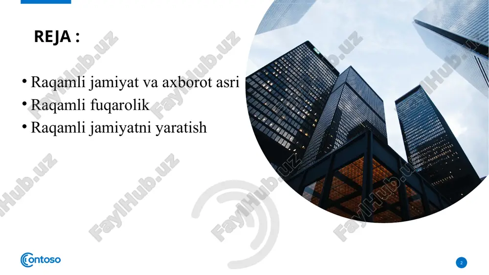 rga kirish va xavfsizlikni saqlash qobiliyati sifatida qabul qilishimiz mumkin. raqamli fuqaro 5 fakt raqamli iqtisodiyot tushuncha nisbatan uzoq bo'lmagan vaqtda, 1995-yili massachusets universiteti amerikalik olimi nikolas negroponte tomonidan aniqlab berilgan. 6 asosan raqamli iqtisodiyotni rivojlanishining asosiy elementi sifatida elektron tijorat, internet banking, elektron tulovlar, internet reklama va shu bilan birga, internet o'yinlari ko'riladi. 7 raqamli jamiyatni yaratish raqamli innovatsiyalar - bu imkoniyat - hukumatlar uchun, biznes uchun, jamoatchilik uchun va ularning bir-biri bilan aloqasi uchun. raqamli texnologiyalar institutsional munosabatlar va jamiyatning ish uslubini tubdan o'zgartiradigan, shaxslarning imkoniyatlarini kengaytiradigan va ularning qaror qabul qilish va ishlab chiqarishda ishtirok etish hamda ularga hissa qo'shish qobiliyatini o'zgartiradigan yangi vositalarni taqdim etadi. 8 8 raqamli texnologiyalar korrupsiyaga chek qo’yadi ishlab chiqarishda mehnat samadorligini oshishi; kompaniyalarning raqobatbardoshligini o'sishi; ishlab chiqarishdagi harajatlarning kamayishi; yangi ish o'rinlari yaratilinishi; yangi zamonaviy kasblar paydo bo'lishi; kambag'allikni yengish va ijtimoiy tengisizlikni yuqolishi. 9 ma’lum bir davlat yoki mintaqaga joriy …