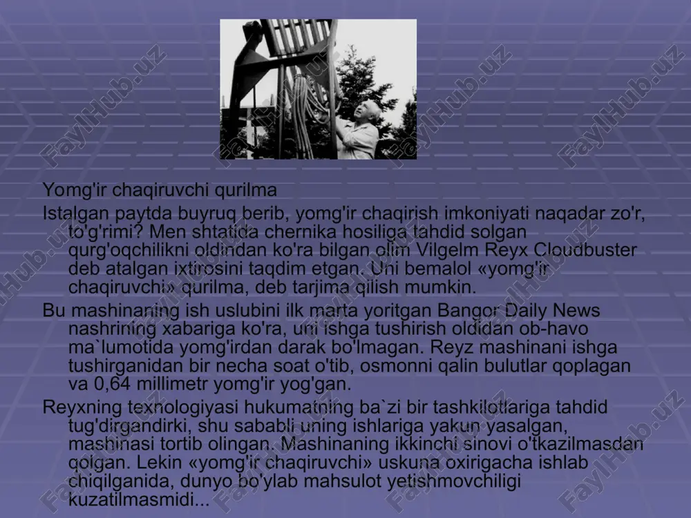 qaysi ofisdagi shkaflarda yo'qolib ketgan. bunday qurilma uchun shahar markazida qurilgan kichikroq omborxona boshpana bo'lib xizmat qilishi mumkin edi. u butun bir tumanning energetik markazi bo'lishi, bir necha kvartallarni bir vaqtning o'zida energiya bilan ta`minlashi mumkin edi. bunday qurilma insonlarga tuganmas elektr energiyasi taqdim etib, bu borada katta iqtisod qilishlari uchun zamin yaratardi. slootning raqamli kodi bu ixtiro haqiqatdan ham 1999 yildan beri «bedarak yo'qolgan» hisoblanadi. zamonaviy texnologiya yutuqlari sharofati bilan kodlashtirishning bu usuli zamonaviy kompyuterlar va mobil qurilmalarning fazoviy va to'plovchi xususiyatlarini ostin-ustun qilib yuborgan bo'lardi. niderlandiyalik ixtirochini romke yana benhard sloot deb atashardi. uning texnologiyasi yordamida ma`lumotlarni yanada zichlashtirish mumkin edi. uning ixtirosi testdan o'tkazilgani tasvirlangan illyustratsiyaga ko'ra, to'laqonli bir badiiy film bor-yo'g'i 8 kilobayt o'lchamga ega bo'lgan. shifrlash jarayoni algoritmining o'zi 370 megabaytga teng bo'lgan. sloot o'z loyihasining muvaffaqiyatini namoyish etish asnosida 64 kilobaytlik chipdan 16 ta to'liq metrajli filmni qo'yib bergan. xaridorlar va investorlar uning ixtirosini …