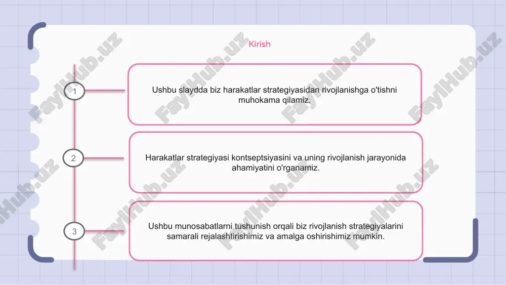 qsadlarga samarali va samarali erishishni ta'minlab, rivojlanish jarayonini boshqarish va boshqarishga yordam beradi. harakatlar strategiyasini ishlab chiqishda manfaatdor tomonlarning roli harakatlar strategiyasini ishlab chiqishda manfaatdor tomonlar hal qiluvchi rol o'ynaydi, chunki ular o'zlarining tajribalari, istiqbollari va resurslarini jadvalga keltiradilar. strategiyani ishlab chiqish jarayoniga manfaatdor tomonlarni faol jalb qilish orqali ularni sotib olish va qo'llab-quvvatlashni ta'minlash, muvaffaqiyatli amalga oshirish ehtimolini oshirish mumkin. manfaatdor tomonlar bilan hamkorlik, shuningdek, potentsial muammolarni hal qilishga yordam beradi va strategiya jamiyat yoki tashkilotning ehtiyojlari va ustuvorliklariga mos kelishini ta'minlaydi. harakatlar strategiyasini ishlab chiqishdagi qiyinchiliklar harakatlar strategiyasini ishlab chiqish maqsadlar, resurslar va manfaatdor tomonlar bilan bog'liq turli muammolarni hal qilishni o'z ichiga oladi. muammolardan biri strategiyaning tashkilotning umumiy rivojlanish maqsadlari va ustuvorliklariga mos kelishini ta'minlashdir. strategiyani samarali amalga oshirish uchun zarur bo‘lgan moliyaviy va insoniy resurslarni aniqlash va safarbar etish yana bir qiyinchilikdir. 1 2 3 harakatlar strategiyasini ishlab chiqish uchun eng yaxshi amaliyotlar harakatlar strategiyasini ishlab …