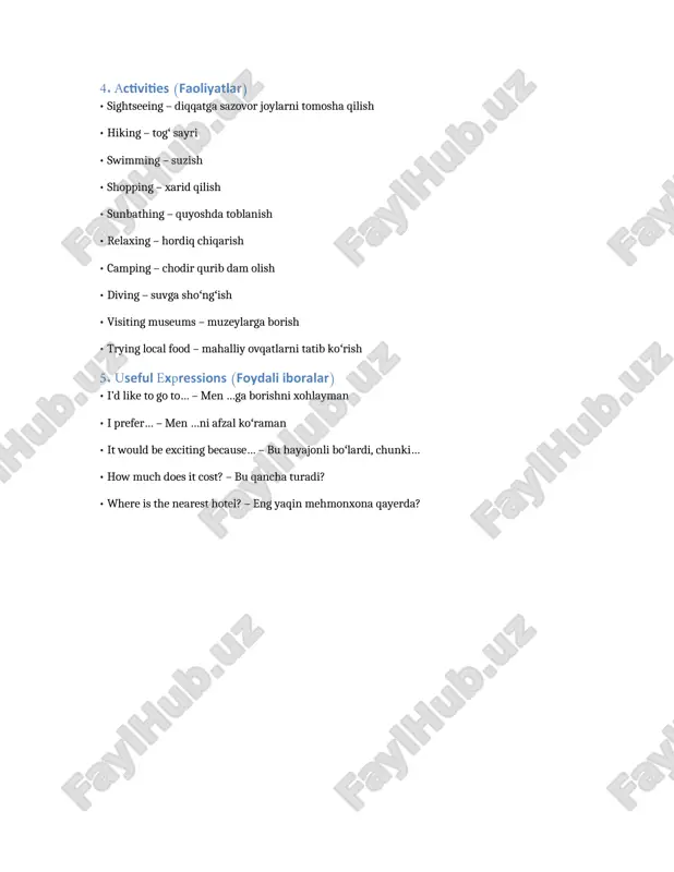 vocabulary for topic holiday - Page 2