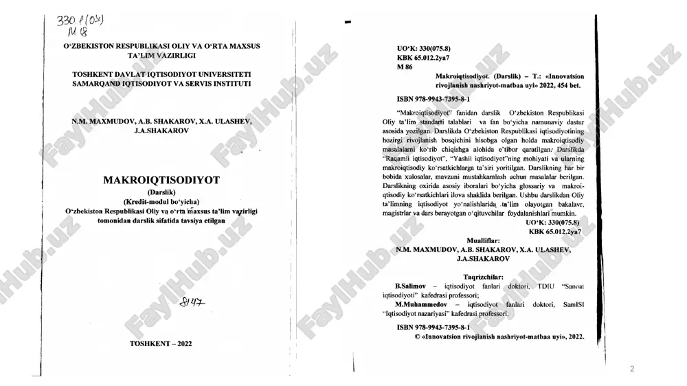 bu ulush 58,0 %ni tashkil etgan. shuningdek, rivojlangan mamlakatlarda iste’mol xarajatlari shaxsiy tasarrufdagi daromadning 90 foizdan ortiq qismini tashkil etadi. shu tufayli ham iste’mol xarajatlariga ta’sir etuvchi omillarni, uning o‘zgarish qonuniyatlarini o‘rganish muhim ahamiyatga ega. 6 7 c/yaim 2010 2011 2012 2013 2014 2015 2016 2017 2018 2019 2020 2021 2022 2023 0.62 0.64 0.62 0.63 0.64 0.65 0.66 0.65 0.64 0.61 0.57999999999999996 0.61 0.62 0.61 shaxsiy daromad - aholi to‘laydigan daromad solig‘i - aholi to‘laydigan mulk solig‘i - aholi to‘laydigan ayrim nosoliq to‘lovlari = shaxsiy tasarrufdagi daromad (shtd). shtd uy xo‘jaliklari tomonidan iste’mol (c) va jamg‘arish (s) uchun ishlatiladi. shtd (yd) = c + s id = c + s 8 1-jadval daromad, iste’mol va jamg‘arish ko‘rsatkichlari 9 yillar tasarrufdagi daromad (yd) iste’mol (c) jamg‘arish (s) 1 2 3 4 5 6 7 370 390 410 430 450 470 490 375 390 405 420 435 450 465 -5 0 …