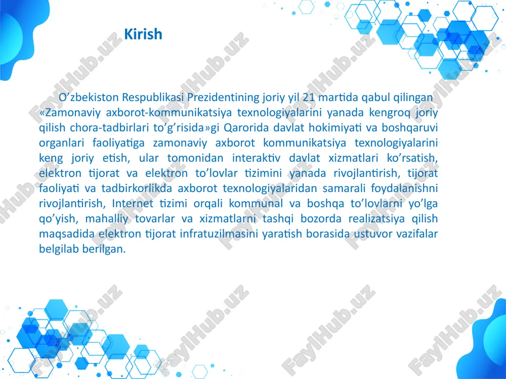 omputerda maʼlum bir turdagi vazifani bajarish uchun ishlab chiqilgan vositadir. aynan shu dasturiy taminotgina komputer — „quruq temir“ degan atamani yoʼqqa chiqargan. dasturiy vositalar komputer tomonidan qoʼllaniladigan barcha dasturlar toʼplamidir. ingiliz tilida bu atama software yaʼni „soft“-yumshoq, „ware“- "mahsulot" degan maʼnoni bildiradi. dasturiy taʼmonot 3 guruhga boʼlinadi : tizimli dasturiy taʼminot amaliy dasturiy taʼminot uskunaviy dasturiy taʼminot tizimli dasturiy ta’minot tizimli dasturiy taʼminot – foydalanuvchi va qurilma urtasidagi munosabatni oʼrnatib beruvchi dasturiy mahsulotlarga aytiladi. yaʼni, operatsion tizimlar: windows, linux, mac, solaris, android, ios, uskuna drayverlari va boshqalar. operatsion tizim bu kompyuter resurslarini va maʼlumotlarni muvofiqlashtiradigan va boshqaradigan dasturiy taʼminotning asosiy qismi yoki, dasturlarning bajarilishini boshqaradigan va tizimning resurslarini taqsimlash, rejalashtirish, kirish-chiqishni va maʼlumotlarni boshqararish kabi vazifalarni taʼminlaydigan dasturiy vositadir. windows operatsion tizim hozirgi kunga kelib dunyoning 70% kompyuterlari maykrosoft korporatsiyasi tomonidan yaratilgan operatsion tizimlar bilan jihozlangan. bulardan: 1981 yilda yaratilgan – ms-dos ot; 1991 yilda yaratilgan - windows 3.1 ot; …