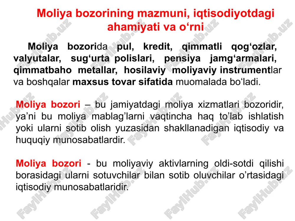 surslar bilan ko'proq ishlash: mavjud jamoa va resurslarni optimallashtirish, masalan, t+1 to'lov siklini (2024 yilda aqshda joriy etilgan) qo'llash orqali samaradorlikni oshirish. ai yordamida resurslarni avtomatlashtirish va bulut xarajatlarini kamaytirish. 2. mavjud yechimlarni kengaytirish yoki almashtirish: eskirgan tizimlarni modernizatsiya qilish, uchinchi tomon risklarini (moliya institutlarining 60-80% da mavjud) kamaytirish. end-user computing (euc) vositalarini xavfsiz ilovalar bilan almashtirish, chunki biznes elektron jadvallarining 94% da xatolar mavjud. rivojlanish usullari va strategiyalari 3. tez va muvofiqlashtirilgan innovatsiyalar: genesis application platform kabi platformalardan foydalanib, tajriba o'tkazish va yangi funksiyalarni joriy etish. regulyativ muvofiqlikni ta'minlash uchun pre-built integratsiyalardan (swift, fix) foydalanish. 4. rivojlanayotgan bozorlar uchun strategiyalar: mahalliy kapital bozorlarini rivojlantirish uchun milliy strategiyalar, moliyaviy savodxonlikni oshirish va xalqaro hamkorlik. yashil va ijtimoiy obligatsiyalarni chiqarish orqali investorlarni jalb qilish. 5. xavflarni boshqarish: derivativlar, xedjing va sug'urta orqali valyuta va geosiyosiy xavflarni kamaytirish. qimmatli qog'ozlar bozori - qimmatli qog'ozlar bo'yiicha talab va taklif funktsiyasi hamda ular vositasida …