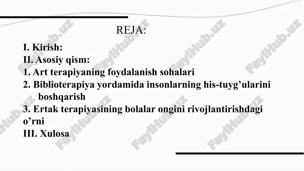 yig'iladi, ishtirokchllar istalgan vaqtda kelib yoki jamoadan ketishi mumkin. san'at orqali hissiyotlarga berilib, psixodtagnostika o'tkazishingiz, ijodkorlikni rivojlantirishingiz va o'z- o'zini hurmat qilishingiz, fikrlaringiz, kayfiyatingiz va xatti-harakaungizni nazorat qilishni o’rganishingiz mumkin. bemorlar ham ularning haqiqiy istaklaridan xabardor bo’ladilar. ular hayot haqida optimistik dunyoqarashm rivojlanish, boshqalar bilan munosabatlarm o’rnatishni o’rganishadi. art terapiya turlari qanday ishlaydi? 1. past samootsenka(o’ziga bo’lgan past baho) 2. depressiya yoki stress holati. 3. yashirin qo’rquvlar. 4. o’zini yolg’iz his qilish. 5. asabiylashish, kayfiyatning tez o’zgarishi 6. hayotdagi ma’lum davrlar-o’smirlik, homiladorlik,qarilik. 7. rivojlanishni kechikishi. 8. boshqalar bilan munosabatlar o’rnatishda ishonchsizlik. ushbu turdagi davolanish uchun hech qanday kontrendikatsiyalar yoki cheklovlar yo’q. bundan tashqari u har qandayy boshqa yo’l bilan o’zlarini ifoda qilish uchun qodir bo’lganlarga ham mumkin. masalan, antizmli bolalar, mute yoki kar bemorlar ham badiiy terapiya mashqlaarini bajarishlari mumkin. “ art terapiya” kimga tavsiya etilishi mumkin? masalan, sizga quyidagi hislattlar bo’lsa foydali bo’ladi: art terapiya kimlarga zarur? san'at terapiyasi, …