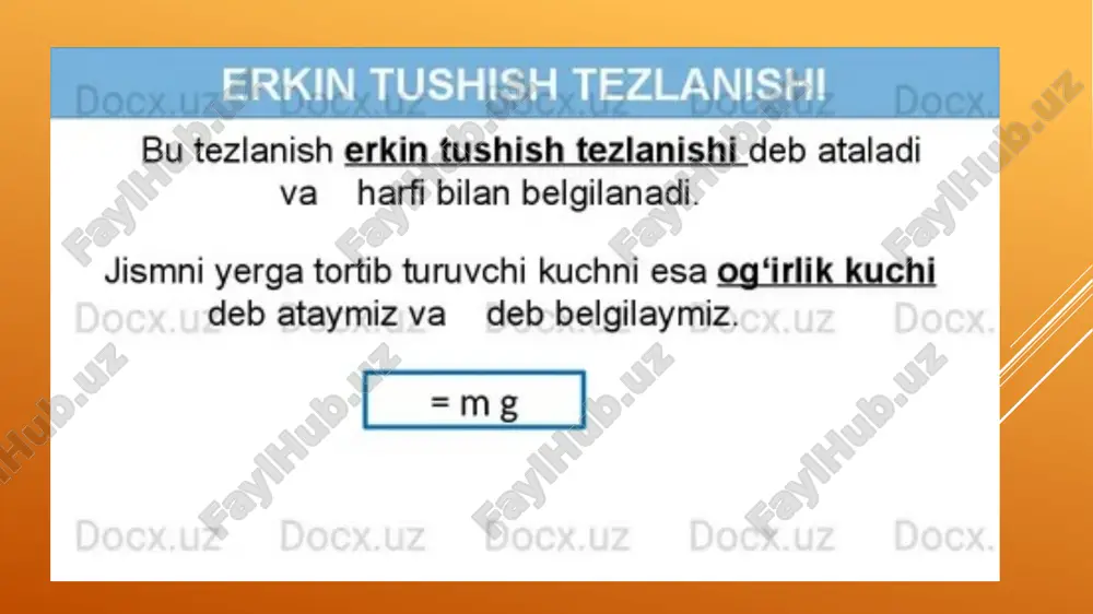 erkin tushish tezlanishi - Page 2