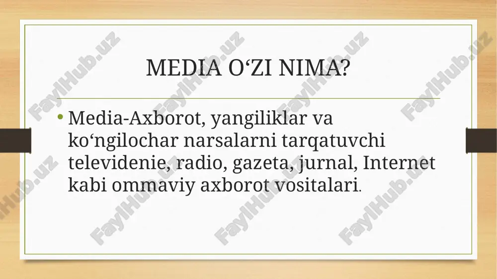 da jur-rning kasb odobi kodeksi qabul qilingan.1918 yili «fransuz jurnalistlarining kasbiy majburiyatlari kodeksi»ni qabul qildi.1921 yilda aqshda “axloq kodeksi va amaliy jurnalistika me’yorlari”ni tuzadi.1923 yili amerikada “jurnalistika kanonlari”ni qabul qiladi. 1926 yilda aqshda professional jurnalistlar jamiyati kodksi qabul qilindi.1954 yili jurnalistlar xalqaro federatsiyasi tomonidan “jurnalistlar faoliyatining tamoyillari xalqaro deklaratsiyasi” da qabul qilingan milliy qonunchilik xv bob. ommaviy axborot vositalari81-modda.oav erkindir va qonunga muvofiq ish olib boradilar.davlat ommaviy axborot vositalari faoliyatining erkinligini, ularning axborotni izlash, olish, undan foydalanish va uni tarqatishga bo‘lgan huquqlari amalga oshirilishini kafolatlaydi.ommaviy axborot vositalari o‘zi taqdim etadigan axborotning ishonchliligi uchun javobgardir.82-modda. senzuraga yo‘l qo‘yilmaydi.ommaviy axborot vositalarining faoliyatiga to‘sqinlik qilish yoki aralashish qonunga muvofiq javobgarlikka sabab bo‘ladi. media savodxonlik media savodxonlik — odamlarga turli media shakllarini va xabarlarni tahlil qilish, baholash va yaratishga imkon beradigan ko‘nikmalar to‘plami. media savodxonlik iste’molchilarga axborot va ommaviy dasturlarda tashviqot, senzura yoki biron vaziyatni faqat bir tomondan ko‘rsatish kabi holatlarga ommaviy axborot vositalarini …