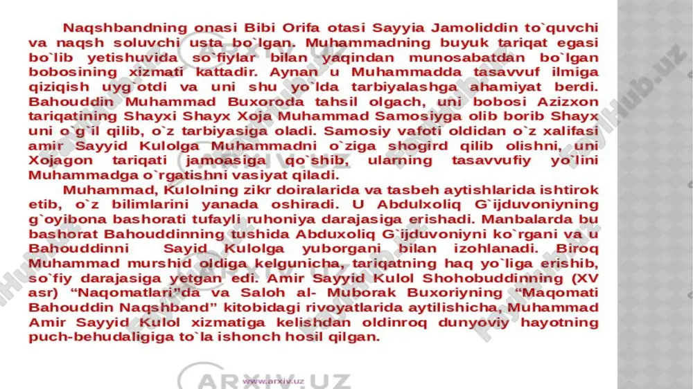 bahouddin muhammad ibn burxonuddin al-buxoriy - Page 2