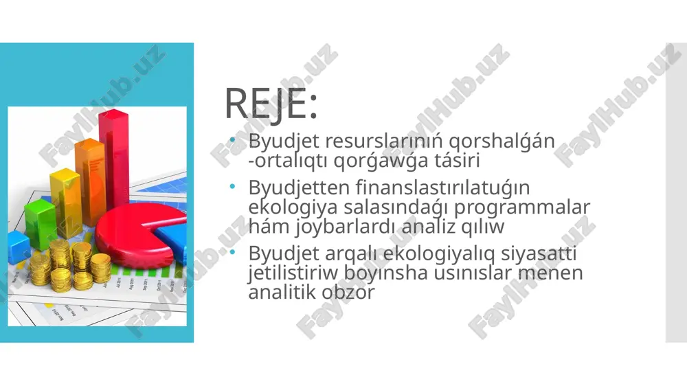 ydigan terekler qımbat bahalı sortlarınıń kesiliwine múddetsiz moratoriy ámel qılıp atır. usınıń menen birge, respublikada aymaq basshıları, ekologiya hám átirap -ortalıqtı hám de huqıqtı qorǵaw shólkemleriniń itibarsızlıǵı nátiyjesinde tarawda ótken dáwirde saldamlı kemshiliklerge jol qoyılǵan, ayırım jaǵdaylarda bolsa tábiyaatqa hám jámiyetke tiklab bolmaydı dárejede zálel jetkizilgen. atap aytqanda : aymaqlarda, ásirese, qalalarda hawa pataslanıwı boyınsha jaǵday barǵan sayın jamanlasıp barıp atır, atmosferaǵa shiǵarılatuǵın taslanmalarning jugin kemeytiw boyınsha sistemalı jumıslar jolǵa qoyılmaǵan ; terekler hám putalardı kesiliwine daǵaza etilgen moratoriy dáwirinde 44 mıńǵa jaqın, sonnan 9, 5 mıńǵa jaqın qımbat bahalı terekler nızamǵa qarsı kesiliwi nátiyjesinde tábiyaatqa 36 milliard sumlıq zálel jetkizilgen; tereklerdiń túbir sistemaların beton hám asfalt menen oraw, olarǵa túrli elektr shıra hám reklama úskenelerin ilib qoyıw tereklerdiń saldamlı zaqım aliwine sebep bolıp atır ; jámiyette haywanlarǵa, sonday-aq, úy haywanları hám qarawsız haywanlarǵa shápáátsiz munasábette bolıw jaǵdayları kóbeyip barıp atır, olardı identifikaciya, chiplash, vaksinatsiya hám sterilizatsiya qılıwdıń zamanagóy sisteması …