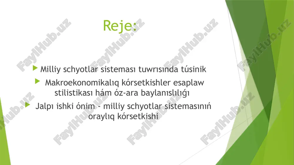 qarıydarǵa (pul yamasa tovar ornına, yamasa biypul) jetkizip beriw procesi túsiniledi. tovarlar - iyelik huquqı tarqatılıwı múmkin bolǵan fizikalıq predmetler bolıp tabıladı, xızmetler bolsa - qarıydar talabı tiykarında atqarılatuǵın hár qıylı jumıslar bolıp tabıladı. ekonomikalıq iskerlik degende tovarlar islep shıǵarıw, xızmetler kórsetiw, tutınıw hám jiynaw processleri túsiniledi. bazar hám bazar emes islep shıǵarıw ayırım tovar hám xızmetler (ǵarrılar yamasa balalar úylerinde jasap atırǵanlar ushın kiyim-keshek hám azıq-túlikler; mámleket basqarıw keńseleri, militsiya xızmeti, mudofa hám sol sıyaqlılardıń xızmetleri) bazarda satılmaydı. tovar yamasa xızmetlerdi qarıydarǵa jetkerilgennen alınǵan dáramat, sol tovar yamasa xızmetti islep shıǵarıw hám jetkeriwge ketken sarp-ǵárejetti tolıq yamasa yarımınan kóbin qaplamasa, bunday islep shıǵarıw bazar emes islep shıǵarıw dep ataladı ekonomikalıq aymaq ekonomikalıq aymaq - geografiyalıq aymaqtan anaǵurlım parıq etedi. ekonomikalıq aymaq degende, rezident birliklerdiń sol mámleket geograafiyalıq tapda hám mámleket sırtında ekonomikalıq iskerlik kórsetiw huquqına iye bolǵan aymaqları kompleksi túsiniledi. ádetde ekonomikalıq aymaqta shaxslar, tovarlar hám kapital erkin hárekette …