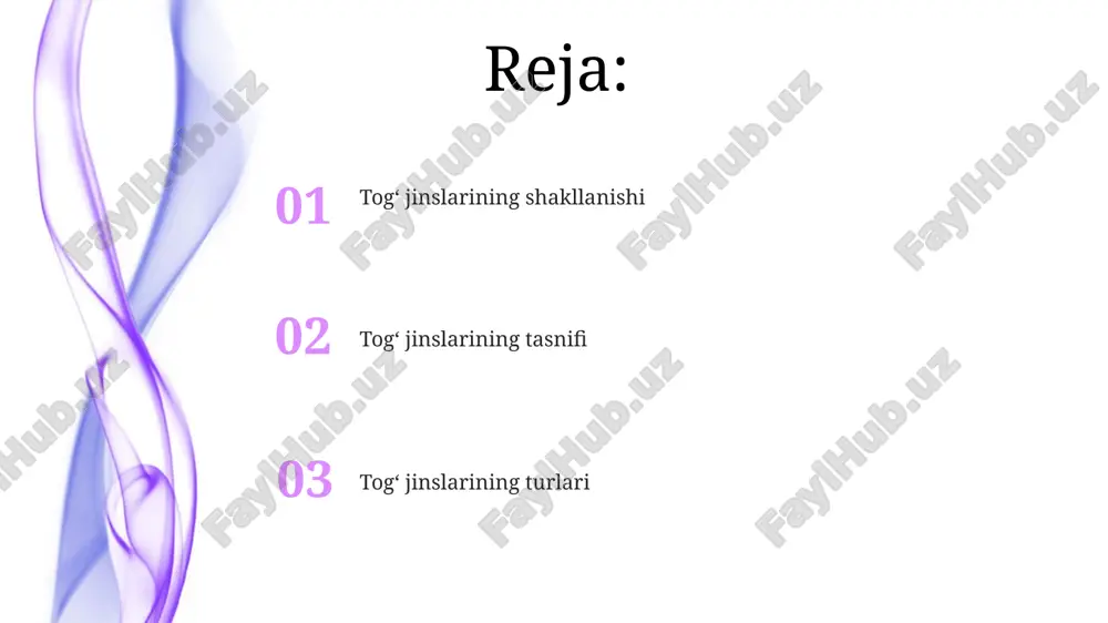 uvi bug'lanishidan hosil bo'ladi. ba'zi kimyoviy cho'kindi jinslar kremniyli jinslar bo'lib, ular kremnezemdan (sio2) iborat. chert va chaqmoqtosh shunga o'xshash bo'lib, mayda kristall kvarts agregatlaridan tashkil topgan, ularning diametri 0,001 dan 0,1 mm gacha. effuziv magmatik tog' jinslari obsidian kabi effuziv jinslar tarkibida suv miqdori 1% dan kam bo'ladi, bu esa ularning tez sovishi va gazlarning chiqib ketishiga imkon bermaydi, natijada shishasimon tekstura hosil bo'ladi. effuziv jinslar tez sovishi natijasida mayda kristalli yoki shishasimon tuzilishga ega bo'lib, ko'pincha 1 mm dan kichik bo'lgan mikro-kristallar vulkanik massaning tez qotishini ko'rsatadi. organik cho'kindi tog' jinslari diatomit (diatomli tuproq) organik cho'kindi jins bo'lib, kremniydan iborat diatomlar (bir hujayrali algalar) qoldiqlaridan tashkil topgan va 80-90% gacha kremniy dioksidni (sio2) o'z ichiga olishi mumkin. organik cho'kindi tog' jinslari, masalan, ko'mir, o'simlik qoldiqlarining to'planishi va 50% dan ortiq organik moddalardan iborat bo'lib, million yillar davomida hosil bo'ladi. regional metamorfizm regional metamorfizm keng maydonlarda, odatda, 10 kilometrdan …