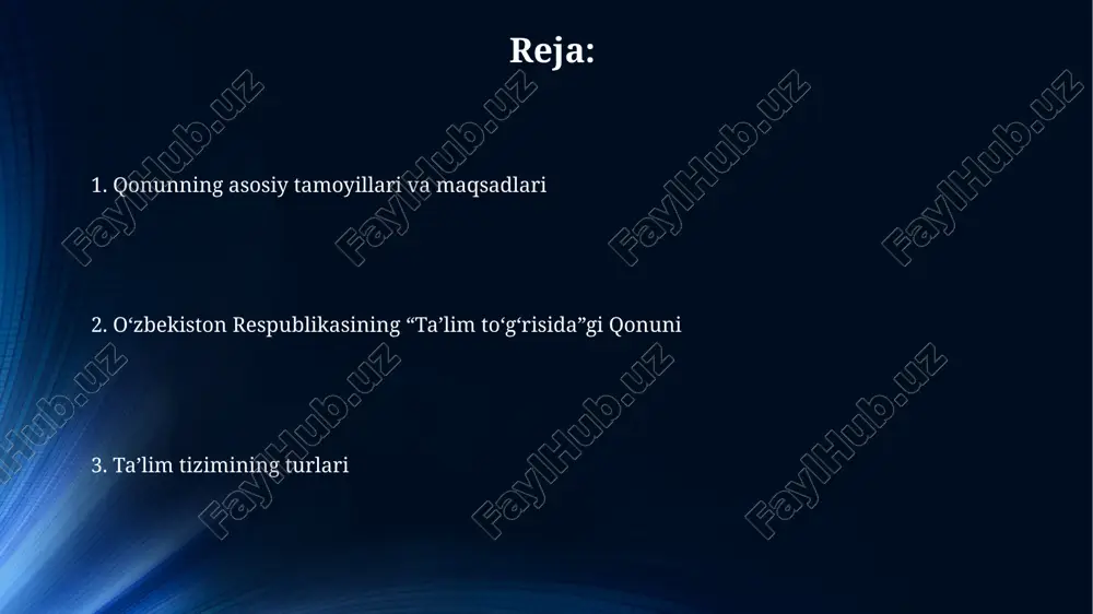 lib borish va tajriba orttirish imkonini beradi. oliy ta'limdan keyingi ta'lim oliy ta'limdan keyingi ta'limni olgan shaxslar ilmiy darajalarga ega bo'lishlari mumkin, masalan, falsafa doktori (phd) yoki fan doktori (dsc) darajasi. bu davlat standartlari bilan tartibga solinadi. oliy ta'limdan keyingi ta'lim tizimi ilmiy va ilmiy-pedagogik kadrlarni tayyorlash uchun mo'ljallangan bo'lib, oliy attestatsiya komissiyasi (oak) tomonidan nazorat qilinadi. oliy ta'limdan keyingi ta'lim ikki bosqichga bo'linadi: aspirantura (phd) va doktorantura (dsc). aspirantura kamida 3 yil davom etadi, doktorantura esa dissertatsiya himoyasini talab qiladi. ta’lim turlari: umumiy o'rta ta'lim ushbu bosqichda o'quvchilar aniq fanlar, gumanitar fanlar va san'at yo'nalishlari bo'yicha bilim oladilar, shuningdek, ularning qobiliyatlarini rivojlantirish uchun sport va boshqa mashg'ulotlar bilan shug'ullanadilar. umumiy o'rta ta'lim yakunida o'quvchilar yakuniy davlat attestatsiyasidan o'tadilar, bu ularning bilim darajasini baholaydi va keyingi ta'lim bosqichlariga o'tish uchun asos bo'ladi. umumiy o'rta ta'lim 9 yillik majburiy ta'limni qamrab oladi, bu 1-9 sinflarni o'z ichiga oladi va o'quvchilarning bilim, …
