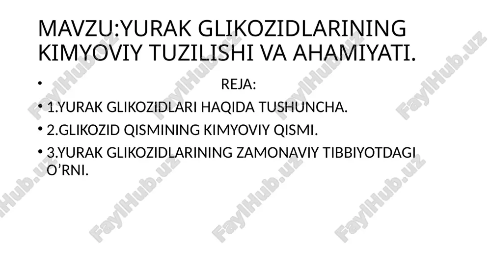 lari yoki hayvonlar organizmiga ko‘rsatadigan fiziologik ta’siri asos qilib olingan. tarkibida tioglikozidlar bo‘lgan dorivor o‘simliklar shilliq qavatlariga (ayniqsa og‘iz bilan ko‘zga) kuchli ta’siretadi.aglikoni tarkibida oltingugurt bo‘lgan glikozidlartioglikozidlar (s-glikozidlar) deb ataladi. bu glikozidlardagi qand molekulasi aglikon qismi bilan oltingugurt atomi orqali birlashgan. tioglikozidlarning ferment ta’sirida parchalanishidan hosil bo‘lgan aglikon qismi efir moylari xossasiga o‘xshash xossaga ega (uchuvchan va suv bug‘i bilan haydaladi). shuning uchun bu glikozidlarning ba’zi aglikonlari efir moyi deb yuritiladi. tioglikozidlar achchiq bo‘lib, organizmning shilliq qavatlariga va teriga qitiqlovchi ta’sir ko‘rsatadi (terini qizdiradi yoki kuydiradi). oz miqdorda iste’mol qilinsa, ishtaha ochadi. tioglikozidlar kuchli bakteritsid ta’sirga ega. yurak glikozidlari - bu yurak etishmovchiligini davolash va ba'zi bir tartibsiz yurak urishlarini davolash uchun dorilar. ular yurak va shu bilan bog'liq kasalliklarni davolash uchun ishlatiladigan bir nechta dorilar guruhidan biridir. ushbu dorilar zaharlanishning keng tarqalgan sababidir. kardiyak glikozidning haddan tashqari dozasi, agar kimdir ushbu dorining normal yoki tavsiya etilgan miqdoridan ko'proq iste'mol …