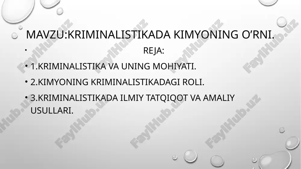 oyili hisoblanadi. sud tergovi jarayonida, turli moddiy izlarni, ashyoviy dalillarni tekshirishda kriminalistika ekspertizasi muhim rol oʻynaydi. u sud ekspertizasining turlaridan biri boʻlib, kriminalistika maʼlumotlariga asoslanadi. bunda jinoiy va fuqaroviy ishlarga oid ashyoviy dalillar va boshqa materiallar ekspertlar tomonidan tekshiriladi. bu ish odam, hayvon, transport vositalari, turli asboblar, qurol-yarogʻ va hokazoning izlari, tasviriga yoki butun varsani ayrim boʻlaklariga qarab identifikatsiyalash (aniqlash, qiyoslash) maqsadida amalga oshiriladi. oʻzbekistonda kriminalistik ekspertizasi oʻtg kriminologiya eng yorqin ijtimoiy salbiy, ya'ni jinoyatni o'rgangani uchun uni sotsiologiya fani bilan bog'lab bo'lmaydi. ikkinchisi ma'lum tarixiy sharoitlarda jamiyat rivojlanishining umumiy qonuniyatlarining namoyon bo'lishi va harakatini, uning hayoti va faoliyatining eng xilma-xil sohalarini o'rganadi. vabu fanlarda o`rganish maqsadlari va uning predmeti bir xil. xuddi shunday, kriminologiya ham iqtisodiyot bilan bog'liq, chunki jinoyatni keltirib chiqaradigan ko'plab hodisa va jarayonlar aynan shu sohada joylashgan. bundan tashqari, bozor iqtisodiyoti uning o'sishi uchun juda qulay zamindir. kriminologiyaning predmeti yagona maqsadni koʻzlashdan iborat: jinoyatchilikning sabablarini aniqlash …