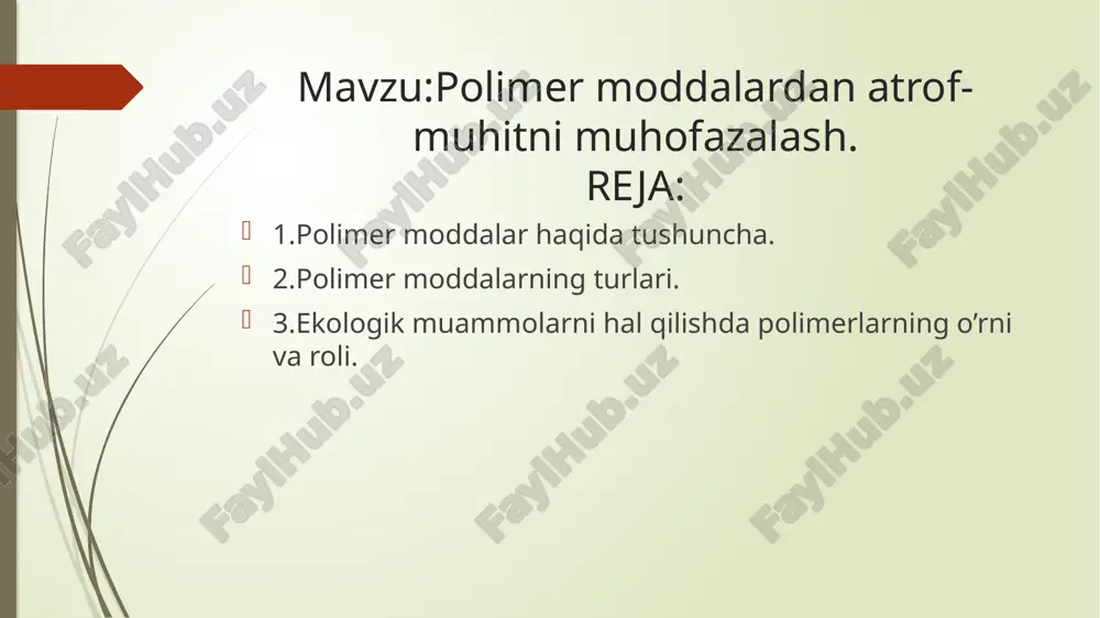 ir qatorda, bu jarayon oltingugurtning o'zaro bog'lanishiga asoslangan vulkanizatsiya deb nomlanuvchi jarayonda kauchuklarni mustahkamlash uchun ishlatiladi. avtomobil shinalari, masalan, havo oqishini kamaytirish va ularning chidamliligini oshirish uchun yuqori quvvat va o'zaro bog'lanishga ega. boshqa tomondan, kauchuk o'zaro bog'liq emas, bu kauchukning tozalanishiga imkon beradi va qog'ozning shikastlanishiga yo'l qo'ymaydi. yuqori haroratlarda toza oltingugurtning polimerizatsiyasi, shuningdek, erigan holatda yuqori haroratlarda nima uchun yopishqoqroq bo'lishini ham tushuntiradi. polimerlar turlari ushbu material molekulalarining xususiyati katta molekulyar og'irlik bo'lib, u quyidagi qiymatga mos keladi: m>5103. bu parametrdan pastroq (m=500-5000) darajali birikmalar oligomerlar deyiladi. past molekulyar og'irlikdagi birikmalarda massa 500 dan kam. polimer materiallarning quyidagi turlari ajratiladi: sintetik va tabiiy. ikkinchisiga tabiiy kauchuk, slyuda, jun, asbest, tsellyuloza va boshqalar kiradi, ammo asosiy o'rinni past molekulyar birikmalardan kimyoviy sintez jarayoni natijasida olingan sintetik polimerlar egallaydi. qarabyuqori molekulyar materiallarni ishlab chiqarish usulidan polikondensatsiya yoki qo'shilish reaktsiyasi natijasida hosil bo'lgan polimerlar ajralib turadi. polimerizatsiya bu jarayon uzun zanjirlarni …