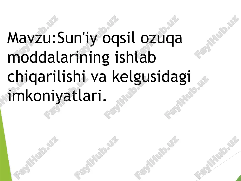 nurlanish ta’sirida parchalanadi. o‘simliklarning yashil qismida mavjud oqsilli ozuqalar - oʻsimliklar va hayvonlar mahsulotlaridan tayyorlangan, tarkibida protein koʻp boʻlgan yem-xashak. koʻpchilik mollar uchun yem-xashak ozuqalar — koʻkoʻt, pichan, don va don chiqitlari, kunjara va boshqa proteinning asosiy manbai hisoblanadi. koʻk ozuqalar orasida yosh dukkakli oʻsimliklar oʻtida xom protein, ayniqsa, koʻp. mas, bedaning 1 ozuqa birli-gida 200 g, xashaki dukkakli usimliklarning 1 ozuqa birligida 320 g gacha xom protein bor. shuningdek, ularning sifati qam gʻoyat yuqori boʻlib, tez hazm boʻlishiga yordam beradigan suvda eruvchi va tuzda eruvchi oqsillar, almashtirib boʻlmaydigan aminokislotalar koʻp. shuningdek, dukkakli ekinlar doni ham proteinga boy: noʻxat va vika 1 ozuqa birligi donida 200 g gacha, soyada 256 g gacha protein bor. aminokislotalar tarkibi boʻyicha kunjara (1 ozuka birligida 270—340) va shrotlar (300— 370 g) proteinlari ham toʻla qimmatli yemish hisoblanadi. hayvon mahsulotlaridan tayyorlangan yemlarda protein miqdori koʻp va yuqori biologik qimmatga ega. goʻsht unining 1 ozuqa birligida …