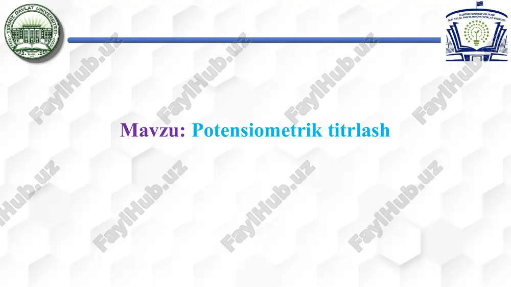 esa alohida probirkaga joylashtiriladi. kislota-asos titrlash -bu potentsiometrik titrlashning bir turi bo'lib, noma'lum konsentratsiyali eritmaga kislota mollari soni asosning mollari soniga teng bo'lgan eritma ekvivalent nuqtaga yetgunga qadar bosqichma-bosqich qo'shilishidan iborat. titrlash jarayonida eritmaning potentsialini kuzatish uchunkumush-kumush xlorid elektrodi yoki kalomel elektrodi ishlatiladi, bu cho'ktiruvchi qo'shilganda o'zgaradi. titrlash jarayonida eritmaning potentsialini nazorat qilish uchun platina elektrod yoki oltin elektrod ishlatiladi, bu oksidlovchi yoki qaytaruvchi vosita qo‘shilganda o‘zgaradi. potensiometrik titrlashda ishlatiladigan elektrodlar va ularning turlari payvandlash elektrodi — payvandlash, eritish yoki kesib tushirish vaqtida detalga elektr toki beradigan element (plastinka, rolik yoki sterjen). metall, kamdan-kam hollarda koʻmir sirtiga legirlovchi, oksidlovchi va barqarorlovchi kimyoviy modda qoplab tayyorlanadi. elektrodning eriydigan, erimaydigan (volfram va uglerodli poʻlat sterjenlar) va kontakt payvand uchun moʻljallangan turlari bor. eritmadagi vodorod ionlarining faolligiga javob beradigan va elektrod potentsialini o'zgartiradigan elektrod ph indikator elektrodi yoki ph o'lchash elektrodi deb ataladi. ph indikator elektrodlari vodorod elektrodlari, antimon elektrodlari va shisha elektrodlarni …