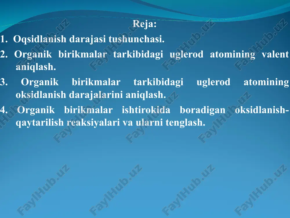 eaksiyalar aktiv erkin radikallar bilan ta`sirlashganda alkanlarning vodorod atomlarini o`rinini olish reaksiyalari. alkanlarni gomolitik reaksiyalari aktiv erkin radikallar bilan initsirlanishi kerak. bu asosan fotokimyoviy, termik va katalik yo`llar bilan amalga oshiriladi. a) alkanlarni galogenlash. alkanlar ftor bilan yaxshi ta`sirlashadi, xlor bilan reaksiyalari yorug`likda boradi. brom bilan reaksiyalari yorug`likda va qizdirilganda boradi. iod alkanlar bilan ta`sirlashmaydi. ch4 + cl2 ch3cl + hcl ch3cl + cl2 ch2cl2 + hcl b) alkanlarni sulfoxlorlash. alkanlar rh ub-nurlar ta`sirida so2 va cl2 bilan ta`sirlashadilar, bunda alkansulfon kislotalarni xlorangidridlari rsocl2 hosil bo`ladi. ub-nurlar ta`sirida xlor atomlari va erkin alkil radikallar hosil bo`ladi. ular so2 bilan ta`sirlashadi: alkanperoksisulfon kislota yangi erkin radikallar hosil qilib oson parchalanadi: s) alkanlarni sulfooksidlash. alkanlar rh ub-nurlar ta`sirida so2 bilan o2 ishtirokida ta`sirlashadilar, bunda alkansulfon kislotalar rso3h hosil bo`ladi. d) alkanlarni nitrolash. alkanlarni suyultirilgan nitrat kislota yoki azot oksidlari bilan qizdirib ta`sirlashtirganda vodorod atomlari o`rnini nitroguruh oladi va nitroalkanlar hosil bo`ladi (konovalov …