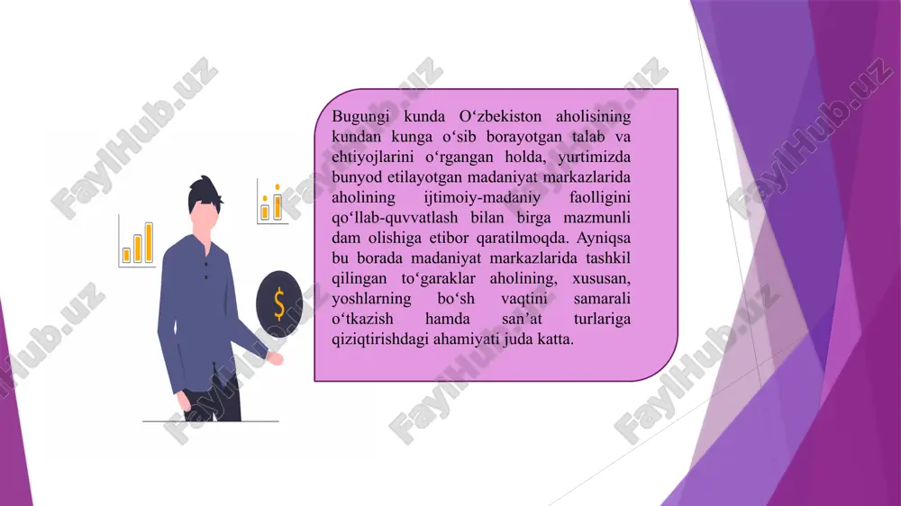g nafarni tashkil etadi. statistika shuni koʻrsatyaptiki ,toʻgaraklar soni qisman boʻlsada oshgan boʻlishiga qaramay, unga zid oʻlaroq toʻgarak ishtirokchilarining soni ma’lum foizga kamaygan. yuqoridagi omillardan kelib chiqib yoshlarni san’at va madaniyatga jalb qilish chora-tadbirlarini koʻrish bugungi kun uchun juda muhim vazifa hisoblanadi.oʻzbekiston respublikasi prezidentining 2022-yil 2-fevraldagi pq-112-sonli “madaniyat va sanʼat sohasini yanada rivojlantirishga doir qoʻshimcha chora-tadbirlar toʻgʻrisida”gi qarorida ham aynan yoshlarni musiqa va sanʼat olamiga bevosita olib kirishga qaratilgan bir qator vazifalar belgilab berilgan. jumladan, umumiy oʻrta ta’lim muassasalarida oʻquvchilarga dutor, doʻmbira, doyra, tanbur, rubob, g‘ijjak va nay kabi milliy musiqa cholg‘ularidan kamida bittasida kuijro etish koʻnikmalari oʻrgatiladi hamda bu haqida ularning ta’lim toʻg‘risidagi hujjatiga (shahodatnoma) tegishli qayd kiritiladi. to‘garak rahbarining tashkilotchilik madaniyati – bu rahbarning to‘garak faoliyatini samarali va muvaffaqiyatli tashkil etish uchun zarur bo‘lgan sifatlar, qobiliyatlar va uslublarni o‘zida mujassamlashtirgan xususiyatlardir. to‘garak rahbari o‘zining tashkiliy madaniyati orqali to‘garakdagi o‘quvchilar, ishtirokchilar bilan o‘zaro hamkorlikni samarali o‘rnatib, ularning ijodiy va …