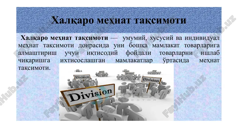 davlat monopoliyasi), import o'rnini bosadigan tovar va xizmatlarni rag'batlantirish, mamlakat ishlab chiqarish kuchlaridan maksimal darajada foydalanish. -rasm. yopiq iqtisodiyot modeli (davlat ishtirokisiz) (iqtisodiyotning uchsektorli modeli) tovarlar bozori uy xo'jaliklari nomoliyaviy firmalar iqtisodiy resurslar bozori tovar va xizmatlar tovar va xizmatlar sotuvdan olingan tushum resurslar uchun to'lovlar daromadlar iste'mol xarajatlar iqtisodiy resurslar iqtisodiy resurslar moliyaviy bozor qarz mablag'lari jamg'armalar moliyaviy muassasalar 8 asosiy makroiqtisodiy mutanosiblik(tenglik) (davlat ishtirokisiz yopiq iqtisodiyot modeli e ≡ s + i. y ≡ s + s. y ≡ e y ≡ s + i. s + i ≡ s + s. i ≡ s. r-rasm. yopiq iqtisodiyot modeli (davlat ishtiroki) (iqtisodiyotning to'rtsektorli modeli) tovarlar bozori uy xo'jaliklari nomoliyaviy firmalar iqtisodiy resurslar bozori tovar va xizmatlar bozori tovar va xizmatlar bozori sotuvdan tushum resurslar uchun to'lov daromadlar iste'mol xarajatlar iqtisodiy resurslar iqtisodiy resurslar davlat soliqlar i subsidiya soliqlar transfertlar moliyaviy bozorlar qarz mablag'lari jamg'armalar davlat xaridi qarz (byudjet …