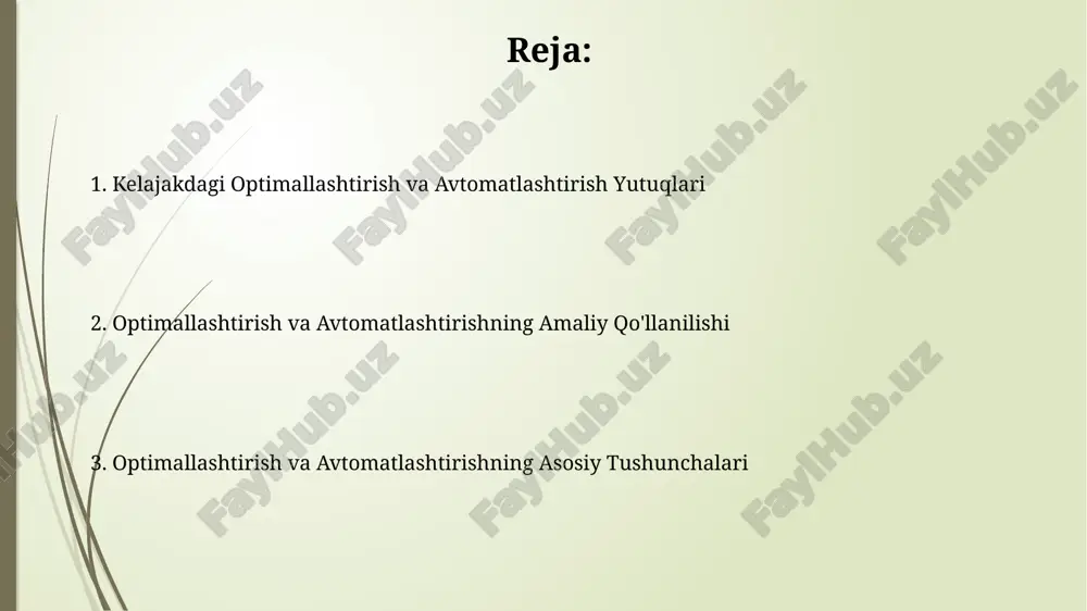 rorlanuvchi vazifalarni avtomatlashtirish mumkin. optimallashtirish algoritmlari, jumladan, genetik algoritmlar va mashinaviy o'rganish texnologiyalari, murakkab muammolarni hal qilish uchun 1000 dan ortiq variantlarni tahlil qilib eng yaxshi natijani beradi. amalga oshirish va joriy etish avtomatlashtirish jarayonlarini 5-10 barobar tezlashtirishi, inson xatolarini kamaytirishi va ishchi kuchiga bo'lgan ehtiyojni optimallashtirishi mumkin. katta hajmdagi ma'lumotlarni qayta ishlashda avtomatlashtirish va optimallashtirish algoritmlari 90% gacha vaqtdan tejash va aniqlikni oshirish imkonini beradi. muammolarni aniqlash va tahlil qilish muammoning ildiz sababini aniqlash uchun “5 nega” texnikasidan foydalanish, muammoning yuzaga kelish mexanizmini chuqur tahlil qilish va samarali yechimlarni ishlab chiqishga yordam beradi. muammolarni tahlil qilishda ma'lumotlar tahlili vositalari, masalan, regressiya tahlili yoki klasterlash kabi usullar, o'zaro bog'liqliklarni aniqlash va aniq prognozlarni amalga oshirish imkonini beradi. xavfsizlik va xatoliklarni boshqarish xavfsizlik siyosatining samaradorligini baholash uchun kamida har 6 oyda bir marta xavfsizlik auditini o'tkazish va aniqlangan zaif tomonlarni 30 kun ichida bartaraf etish kerak. avtomatlashtirish jarayonlarida xatoliklarni aniqlash va …