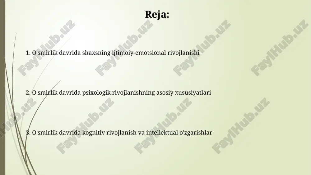 o'z-o'zini hurmat qilish darajasiga sezilarli, taxminan 30-40% ta'sir ko'rsatadi, bu esa o'smirning ruhiy salomatligiga bevosita ta'sir qiladi. oilaviy munosabatlardagi o'zgarishlar, o'smirlarning 60-70%ida o'zaro munosabatlarning keskinlashuvi va qarama-qarshiliklarning kuchayishi bilan ifodalanadi, bu esa o'ziga xos identifikatsiya jarayonlarining natijasidir. doʻstlik va tengdoshlar guruhlari taʼsiri doʻstlik munosabatlari oʻsmirlarning emotsional rivojlanishi uchun juda muhim, taxminan 85% oʻsmirlar doʻstlik munosabatlarini oilaviy munosabatlarga nisbatan ustuvor deb biladilar. oʻsmirlarda tengdoshlar guruhlariga boʻlgan ehtiyoj 70% ga yaqin boʻlib, ularning oʻziga xos submadaniyatlari, qoidalari va ierarxiyasi shaxsning oʻzini oʻzi baholashiga sezilarli taʼsir koʻrsatadi. oʻsmirlik davrida ruhiy salomatlik muammolari oʻsmirlik davrida giyohvandlik va modda suiiste’moli kabi xulq-atvor muammolari 10-15% yosh oʻsmirlar orasida kuzatiladi va bu ularning ijtimoiy moslashuviga salbiy ta’sir koʻrsatishi mumkin. oʻsmirlik davrida depressiya va xavotir holatlari 20% gacha yosh oʻsmirlarda uchraydi, bu esa oʻz joniga qasd qilish xavfini oshiradi va professional yordam talab qiladi. xulq-atvorning oʻzgarishi va muammolar ijtimoiy taqqoslashning kuchayishi va tengdoshlarning ta’siri tufayli oʻsmirlarda 70% gacha …