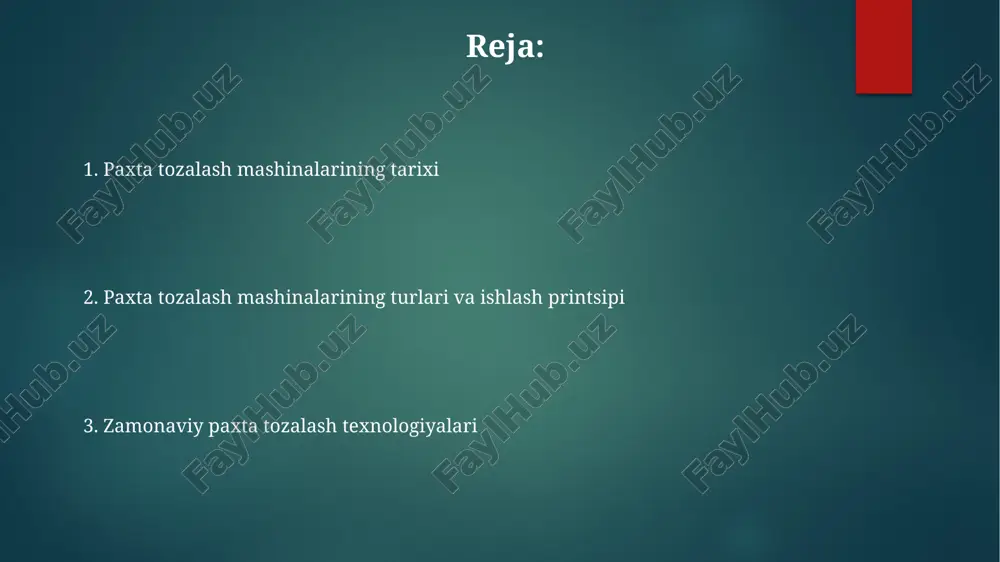 juda past bo'lgan. paxta terish mashinalarining ishlab chiqarish jarayoni paxta terish mashinalarining ishlab chiqarish jarayoni yuqori sifatli po'latdan yasalgan 500 dan ortiq detallarni aniqlik bilan birlashtirishni o'z ichiga oladi, bu esa mashinaning ishonchliligi va uzoq muddatli ishlashini ta'minlaydi. paxta terish mashinalarining yig'ish jarayoni avtomatlashtirilgan ishlab chiqarish liniyalarida amalga oshiriladi va 1000 dan ortiq mutaxassislar tomonidan nazorat qilinadi, bu esa ish unumdorligini oshiradi. mashina ishlab chiqarish siklida 25 dan ortiq sinov bosqichlari o'tkaziladi, shu jumladan, bardoshlilik va ishlash samaradorligini baholash, bu esa sifat standartlariga rioya etilishini ta'minlaydi. paxta terish mashinalarining mexanizmi paxta terish mashinasining tozalash tizimi, taxminan 10-15 mm li teshiklarga ega elaklardan va chang va qoldiqlarni olib tashlash uchun maxsus fanatlar yordamida hosil bo'ladi. ba'zi zamonaviy paxta terish mashinalari 90% dan ortiq toza paxta tolalarini ajratish samaradorligiga ega bo'lib, mexanik va pnevmatik tizimlarning birgalikdagi ishlashini qo'llaydi. paxta terish mashinalarining asosiy mexanizmi ikki yoki undan ortiq silindrsimon aylanuvchi valiklar va ular …