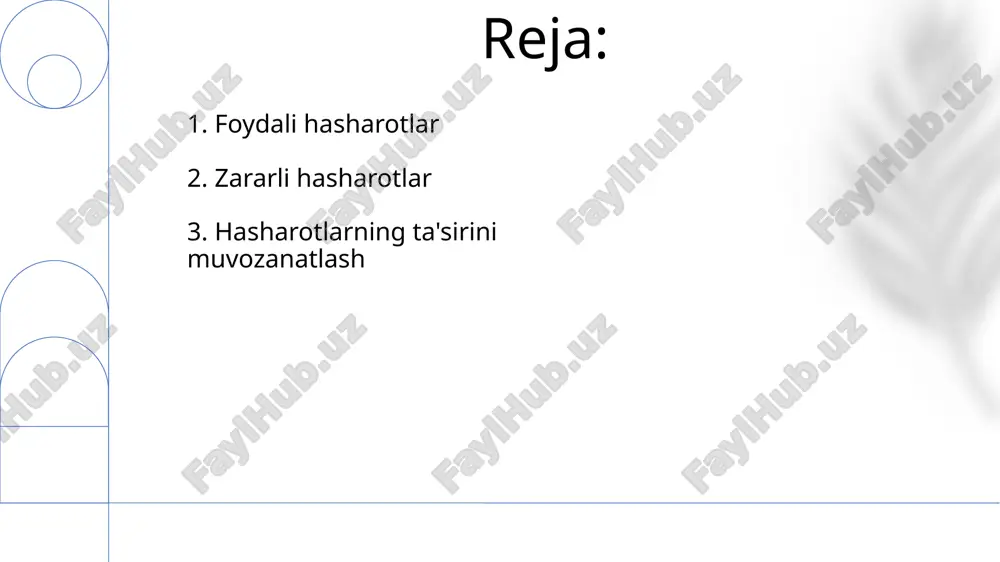 eptinotarsa decemlineata) kartoshka hosiliga 70-100% zarar yetkazishi mumkin, barglarni yeb, fotosintezni to'xtatadi. o'simlik bitlari (aphidoidea) 4000 dan ortiq turga ega bo'lib, o'simlik shirasini so'rib oladi, viruslarni tarqatadi va hosildorlikni 20-60% kamaytiradi. 6. zararli hasharotlar: o‘rmon zararkunandalari o'rmon zararkunandalari, masalan, qoraqarag'ay kurtkasichi, daraxtning o'sishini 30-50% gacha sekinlashtirishi, yog'och sifatini buzishi va 2-3 yil ichida daraxtni qurishi mumkin. o'rmon zararkunandalari, jumladan, bargxo'r qo'ng'izlar, fotosintez jarayoniga xalaqit berib, daraxtning immunitetini susaytiradi, natijada 10 ga yaqin boshqa kasalliklarga chalinishi osonlashadi. 7. zararli hasharotlar: ombor zararkunandalari ombor zararkunandalari, masalan, guruch kuyasi (sitophilus oryzae), donning 50% gacha yo'qotishiga olib kelishi mumkin, ayniqsa omborlarda harorat 25-30°c bo'lganda. un qo'ng'izi (tribolium castaneum) kabi ombor zararkunandalari un, yorma va boshqa don mahsulotlarida ko'payib, ularning sifatini pasaytiradi va 30% gacha mahsulotni buzishi mumkin. 8. zararli hasharotlar: uy va mol-mulk zararkunandalari termitlar yog'och konstruktsiyalarni yo'q qilib, uyning mustahkamligiga putur yetkazadi. taxminan 600,000 termit koloniyasi yilda 1000 aqsh dollarigacha zarar yetkazishi mumkin. …